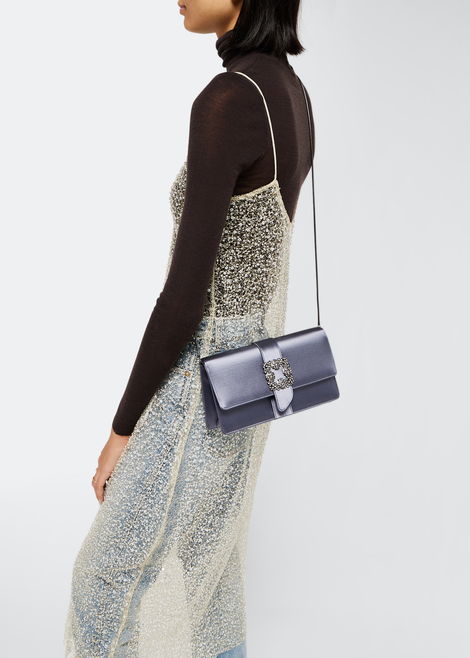 Gothisi satin clutch, Grey
Gothisi satin clutch, Grey