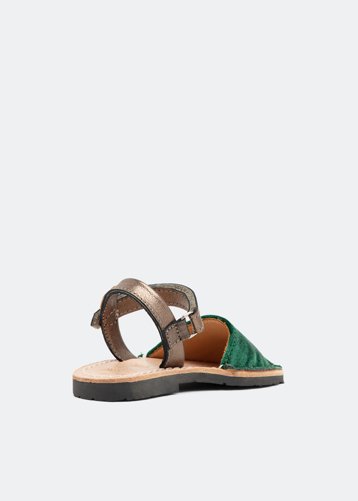 Velvet sandals, Green
