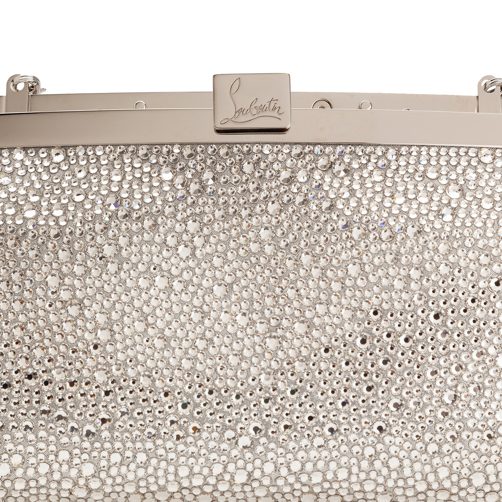 Palmette clutch bag, Silver