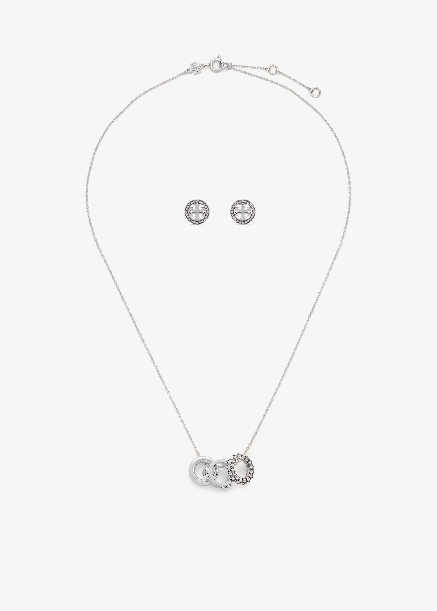 Miller Pavé necklace and earring gift set, Silver
Miller Pavé necklace and earring gift set, Silver