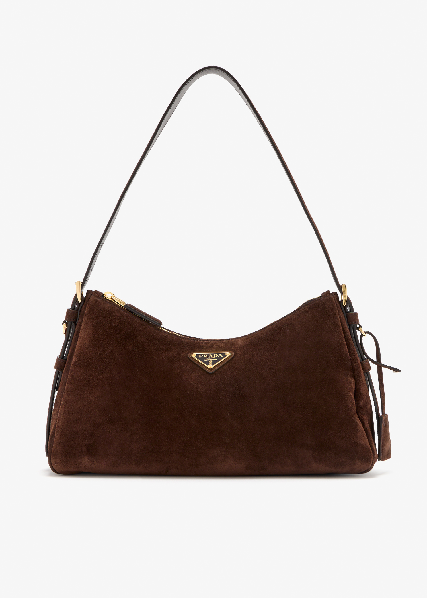 Prada Aimée medium suede shoulder bag, Brown
Prada Aimée medium suede shoulder bag, Brown