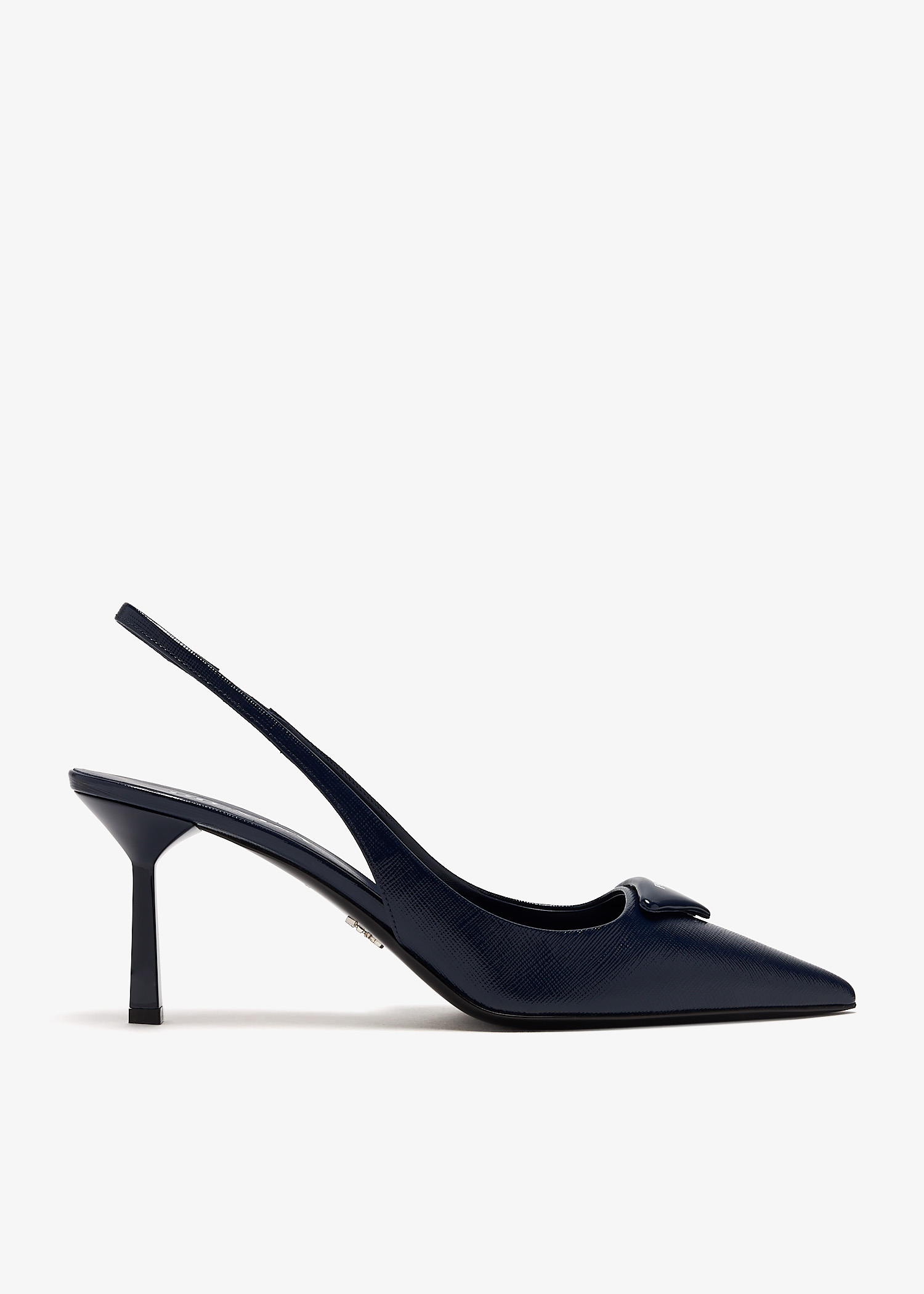 Saffiano patent leather slingback pumps, Navy
Saffiano patent leather slingback pumps, Navy