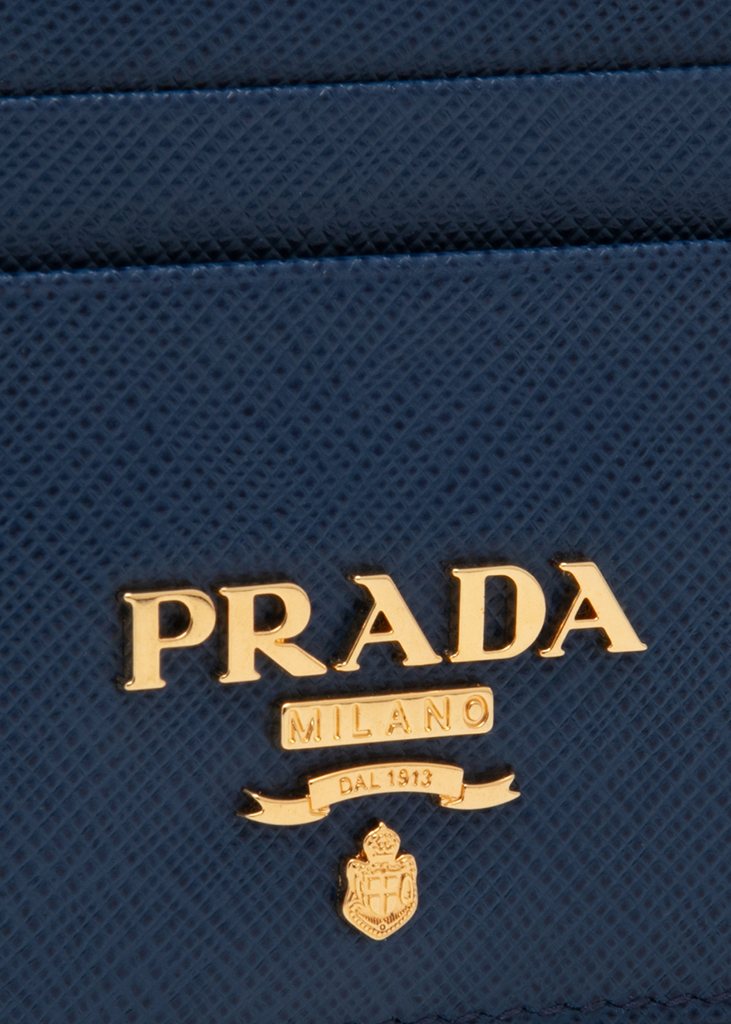 Saffiano leather card holder, Blue