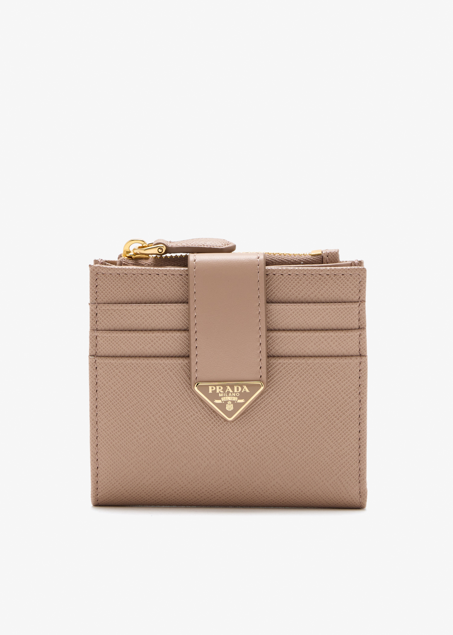 Small Saffiano and smooth leather wallet, Beige
Small Saffiano and smooth leather wallet, Beige