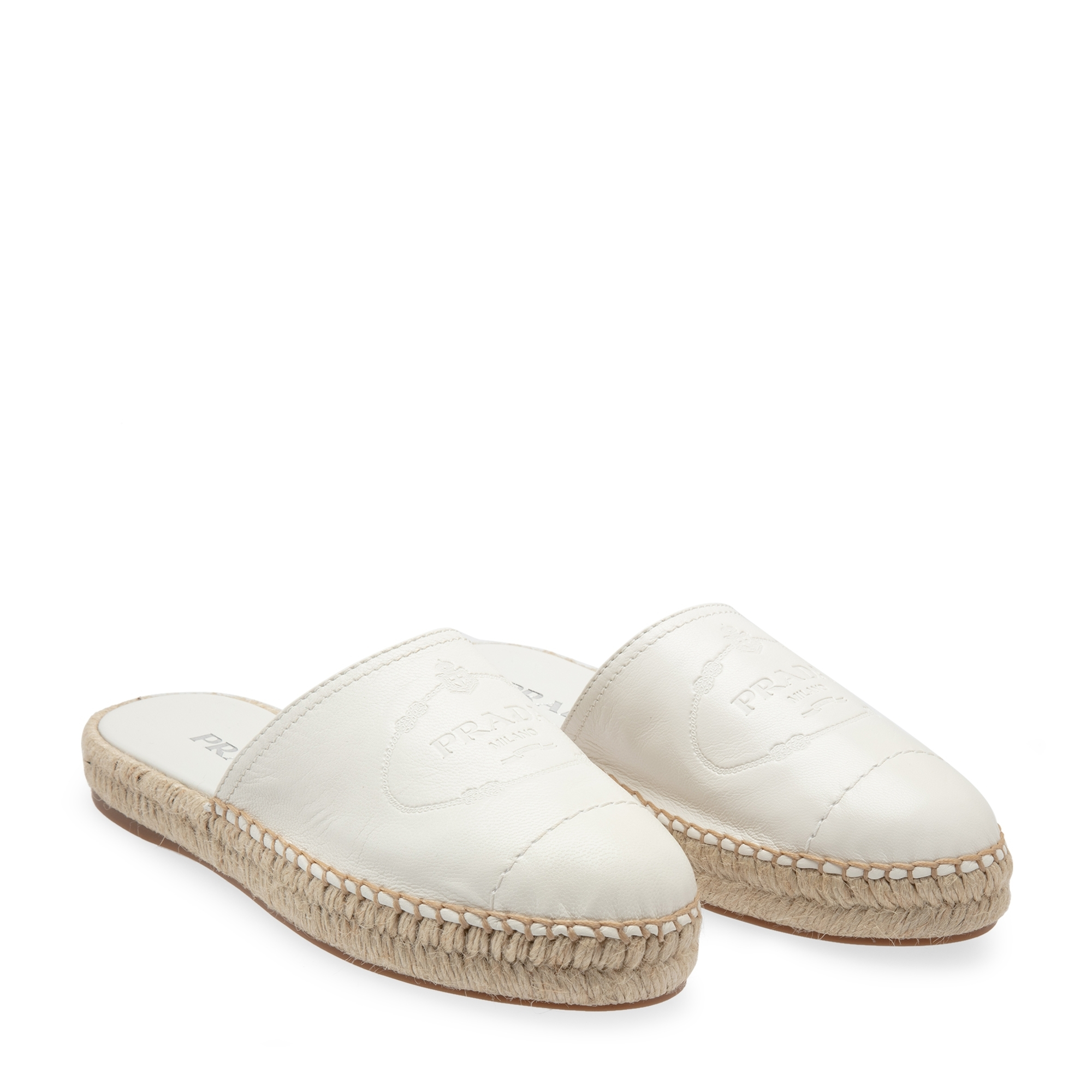 Leather backless espadrilles, White
Leather backless espadrilles, White