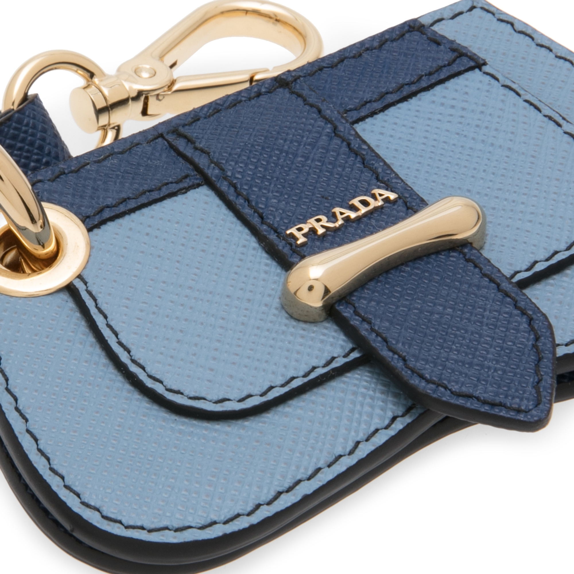 Sidonie Saffiano leather keyring, Blue