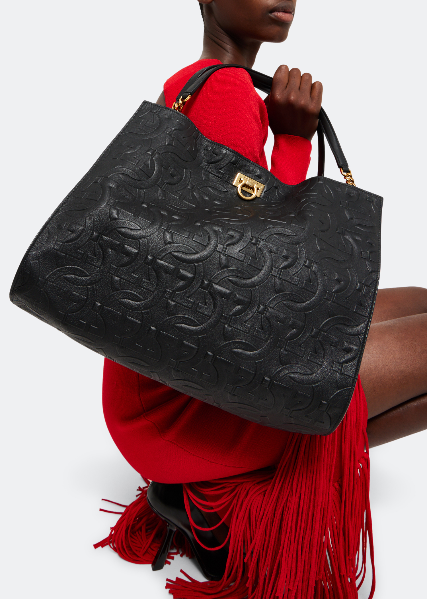 Trifolio medium tote bag, Black