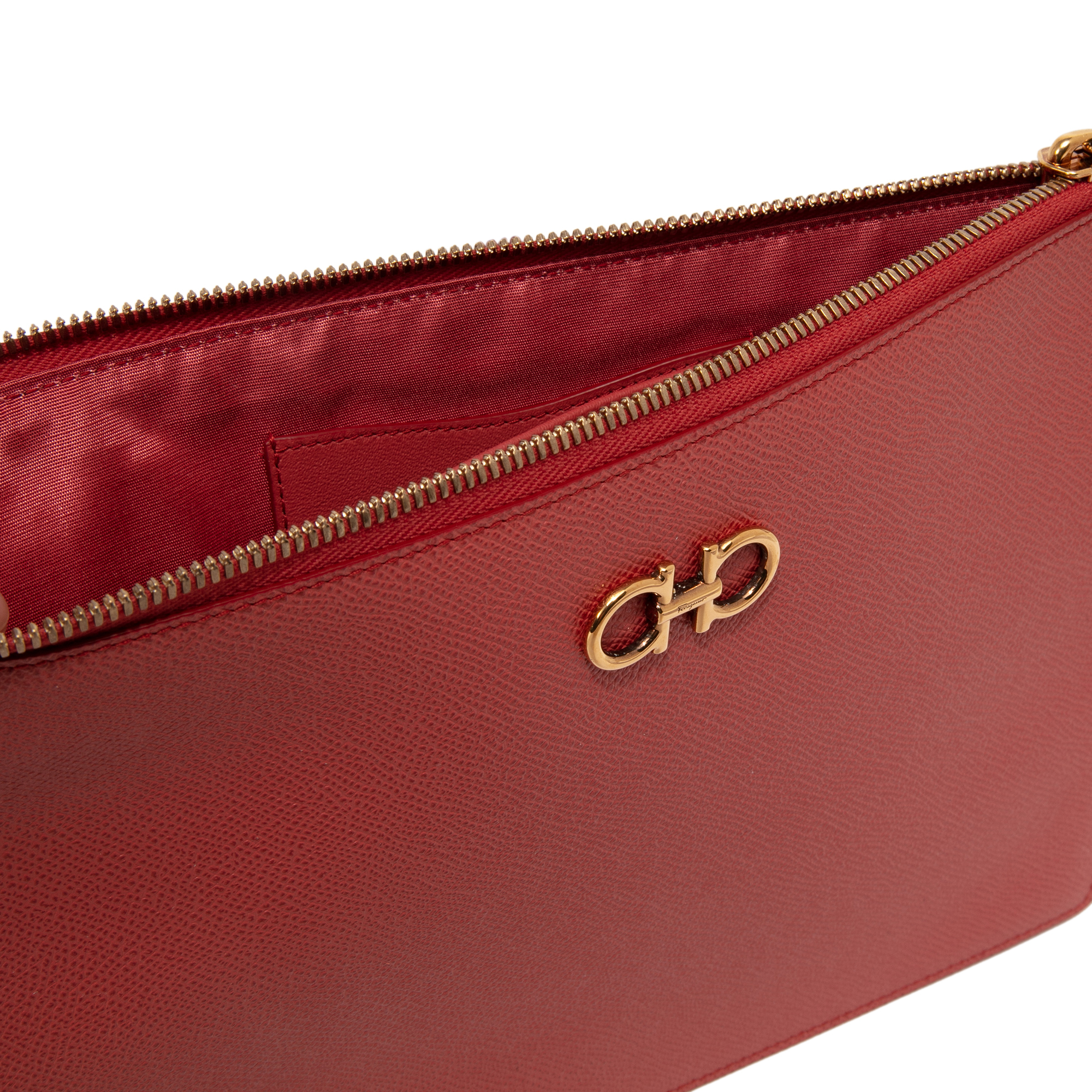 Gancini pouch, Red