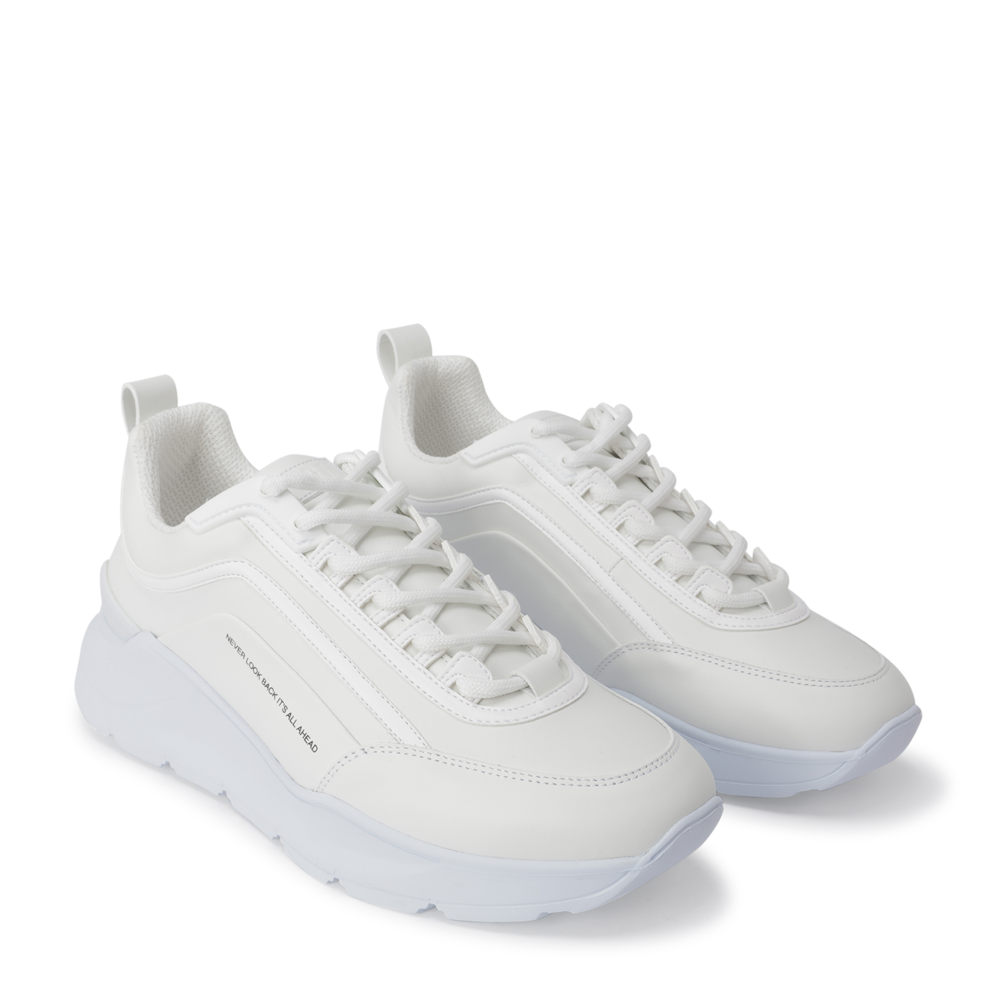 Chunky leather sneakers, White