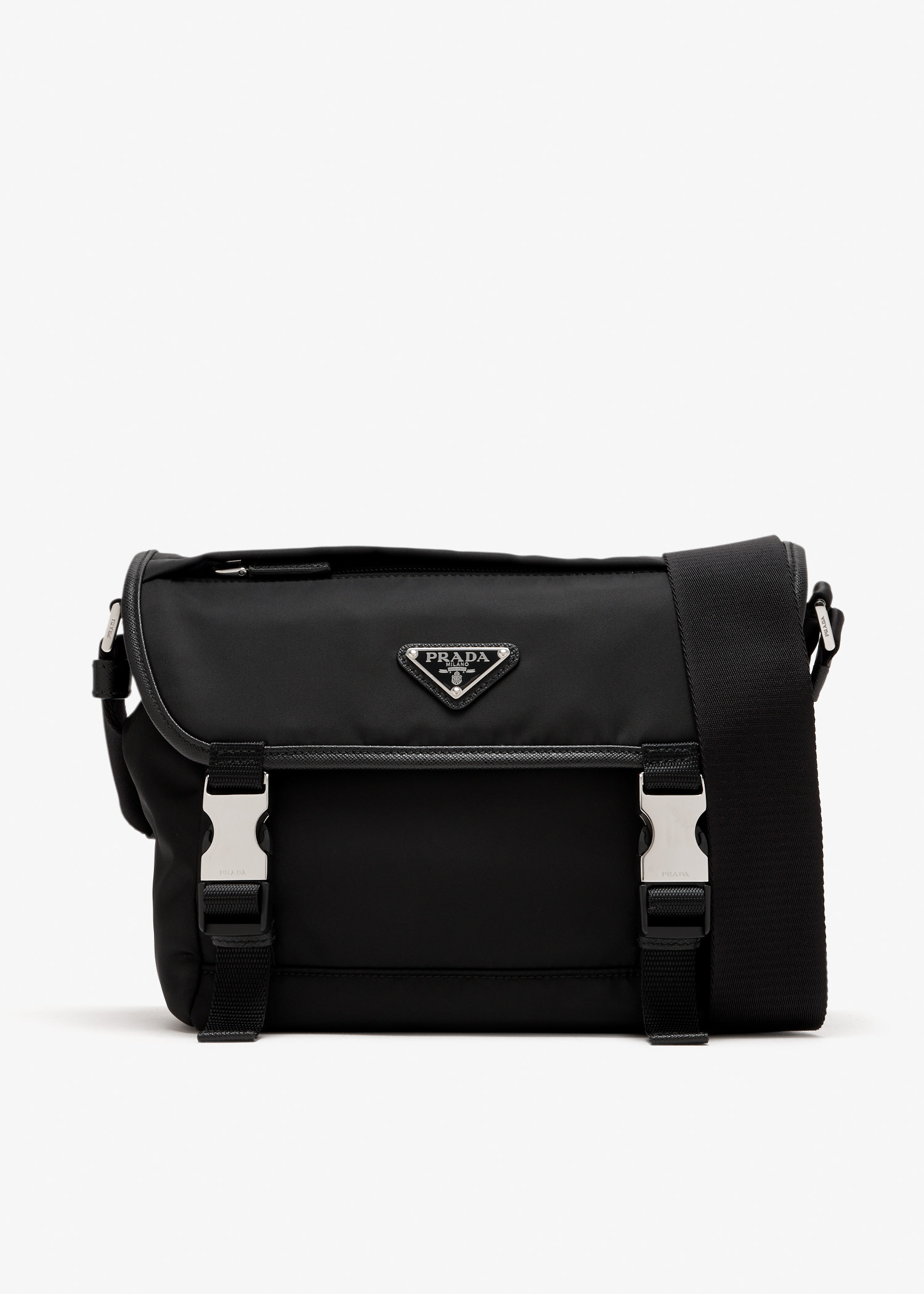 Re-Nylon and Saffiano leather shoulder bag, Black
Re-Nylon and Saffiano leather shoulder bag, Black