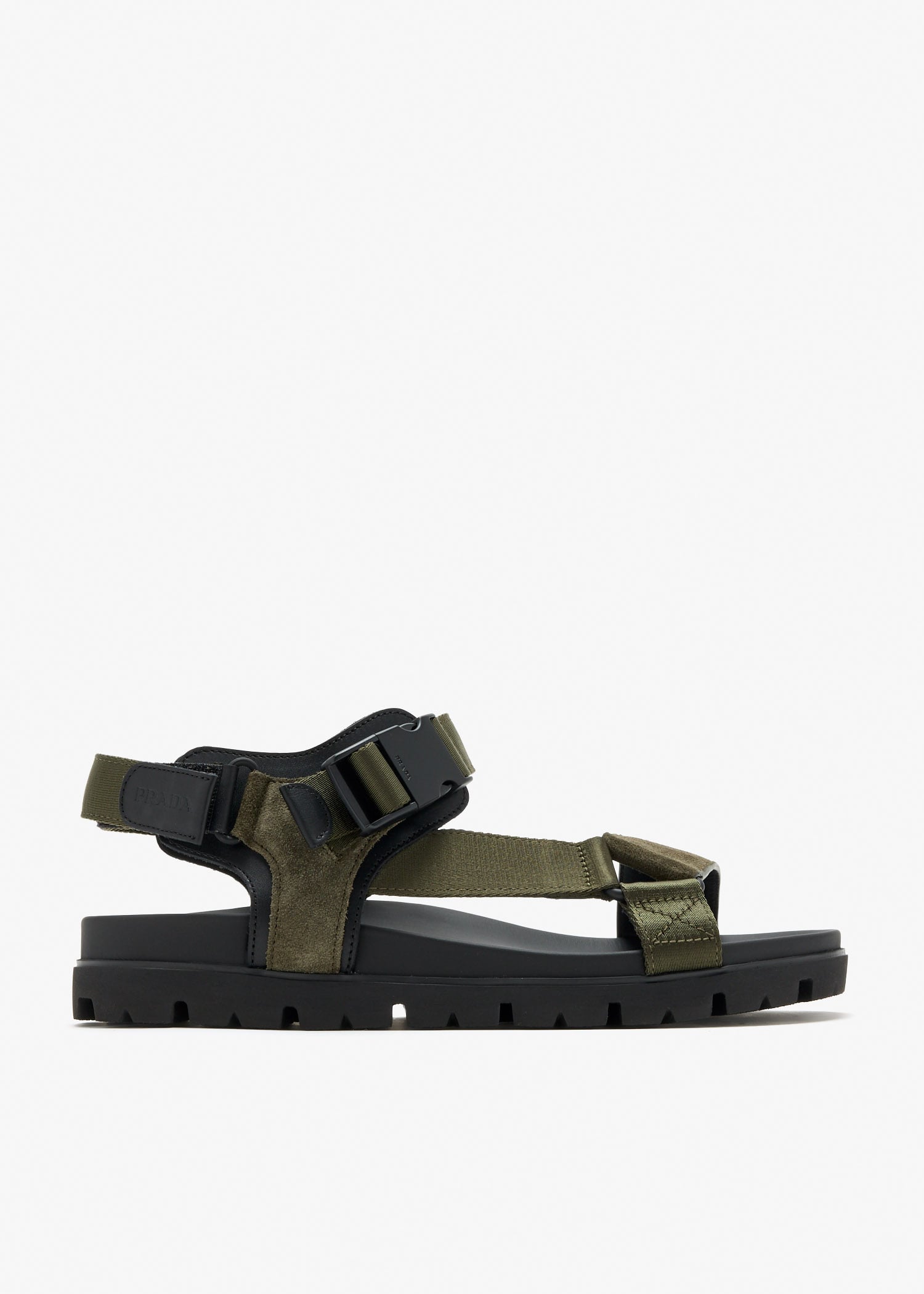 Suede and woven tape sporty sandals, Green
Suede and woven tape sporty sandals, Green