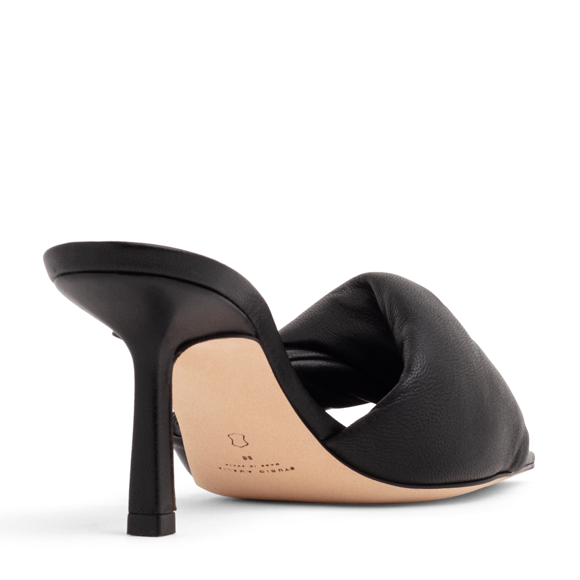 Twist Front 75 heel sandals, Black