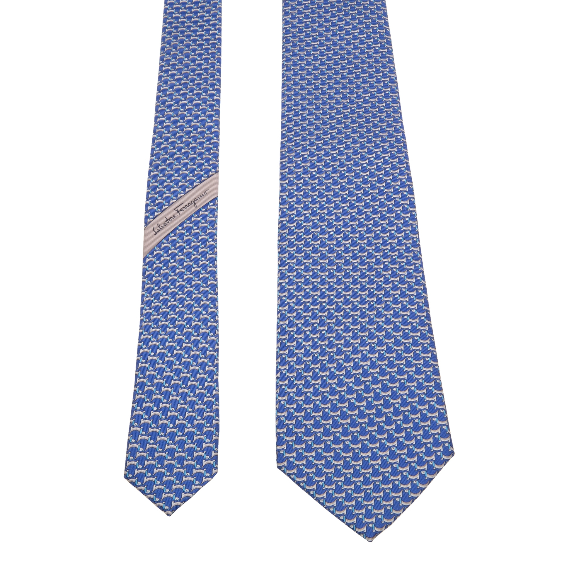 Puppy print tie, Blue