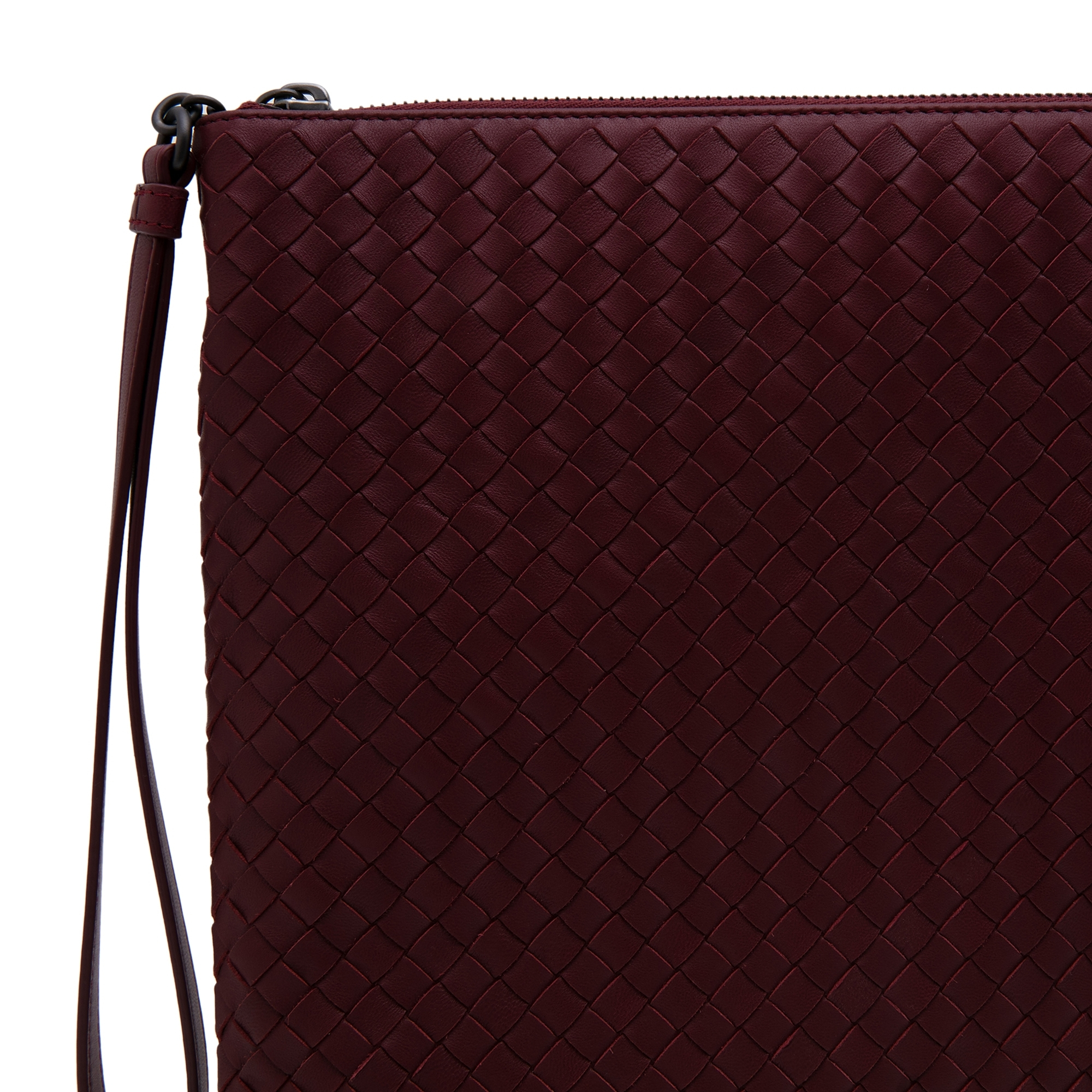Intrecciato nappa document case, Red