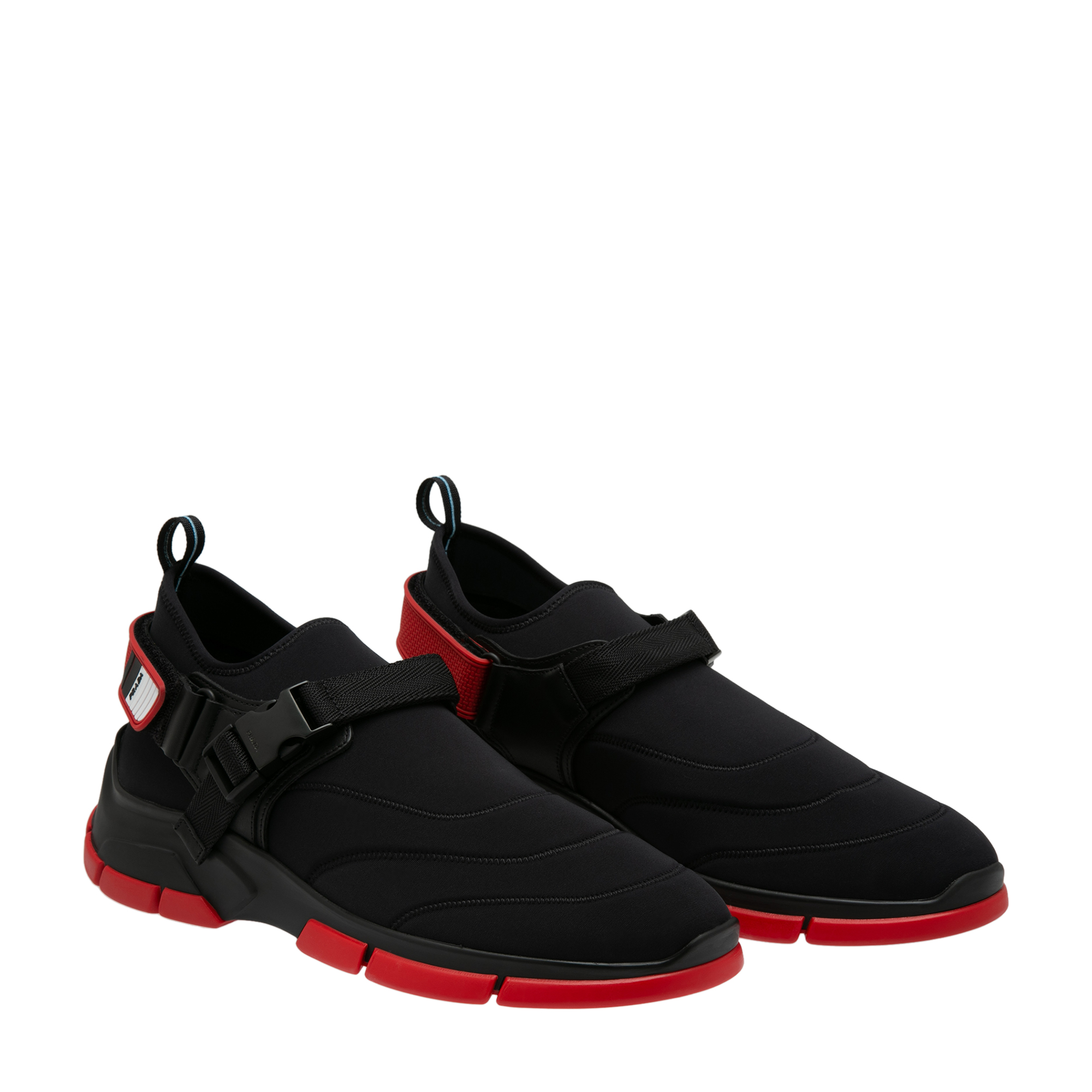 Low-top neoprene sneakers, Black
