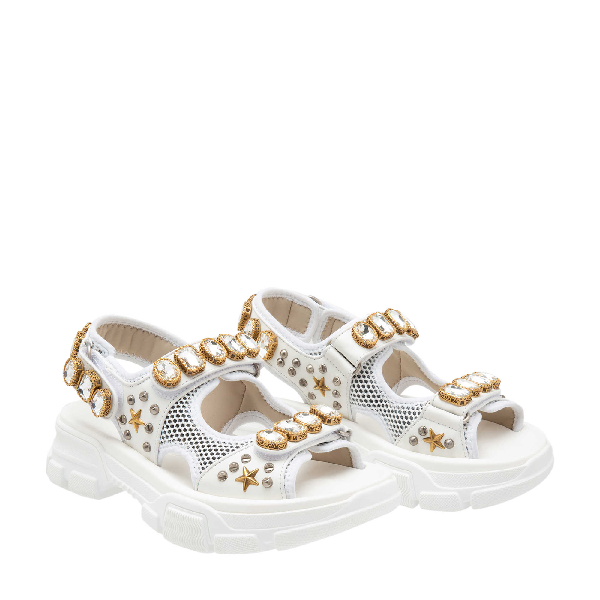 Crystal-embellished sandals, Gold 
Crystal-embellished sandals, Gold
