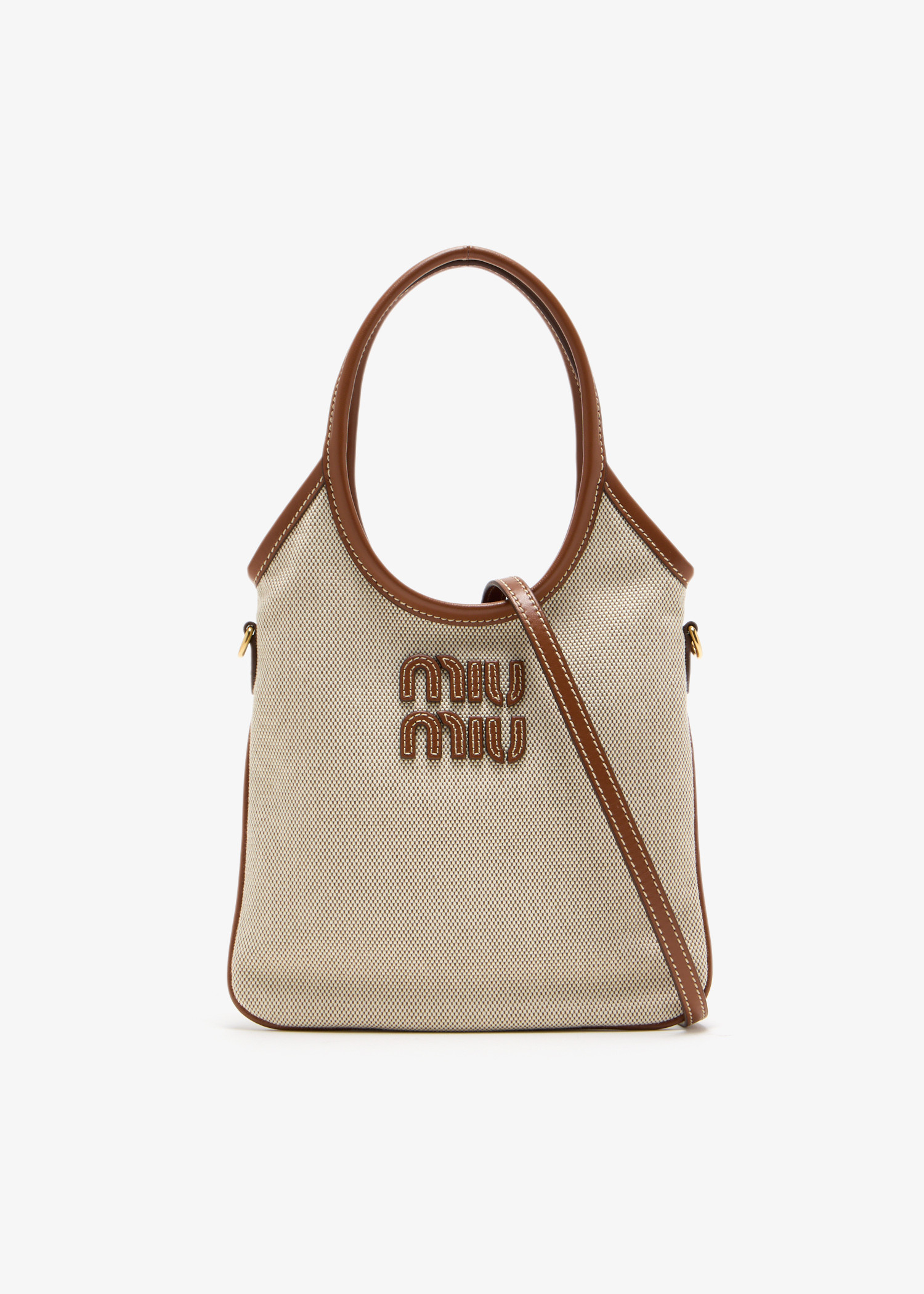 Ivy mini canvas and leather bag, Beige
Ivy mini canvas and leather bag, Beige