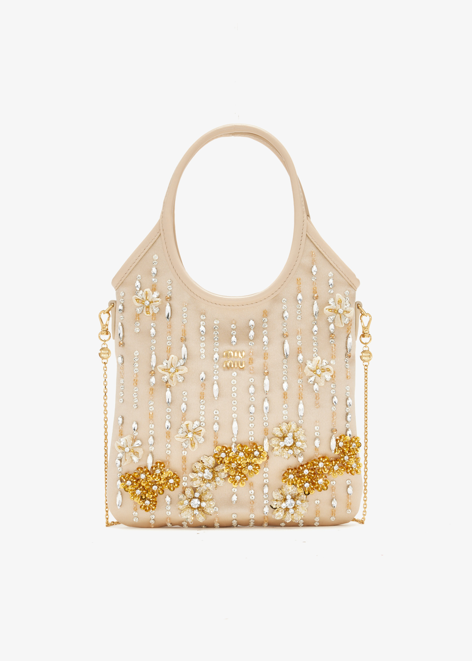 Ivy embroidered satin mini bag, Beige
Ivy embroidered satin mini bag, Beige