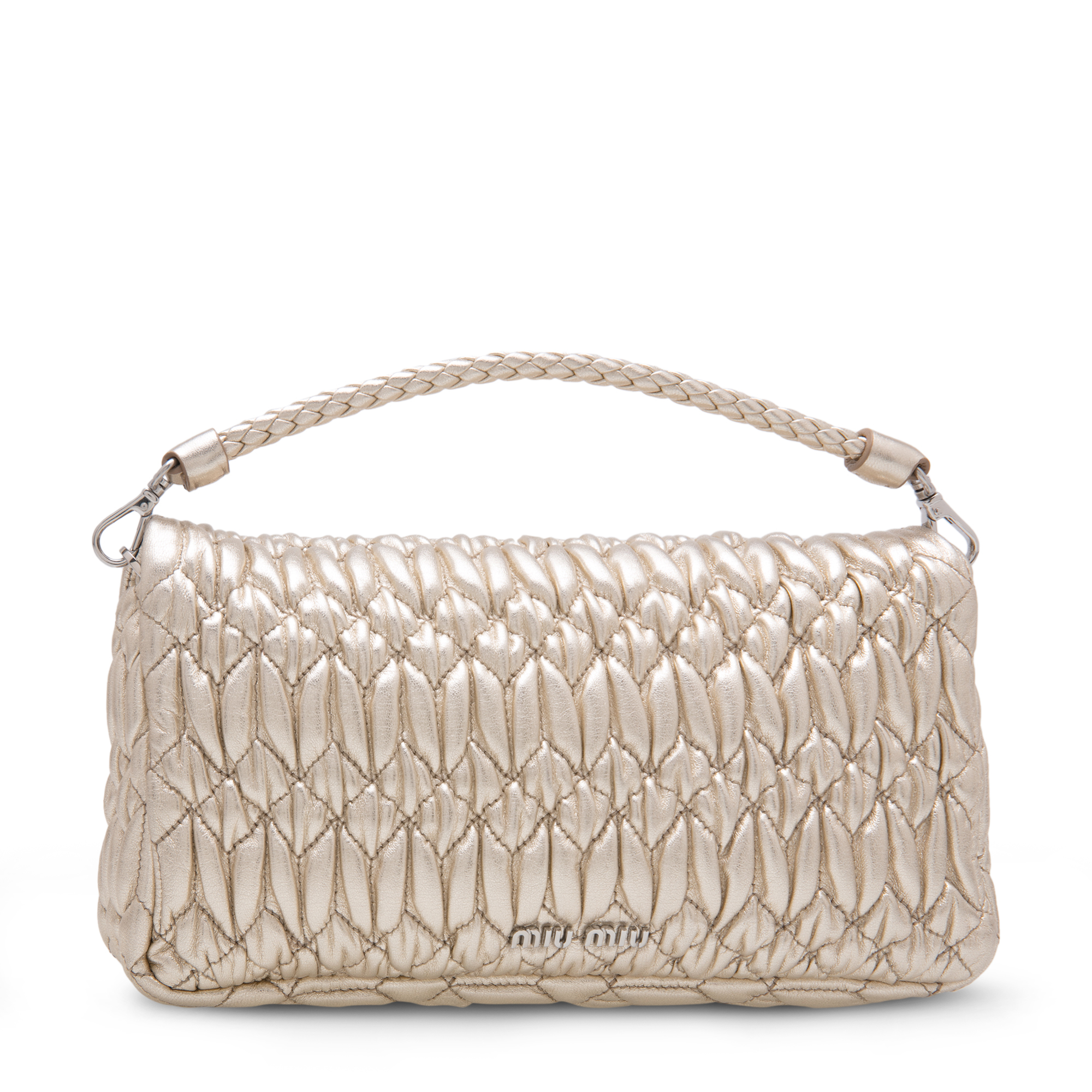 Embroidered shoulder bag, Gold