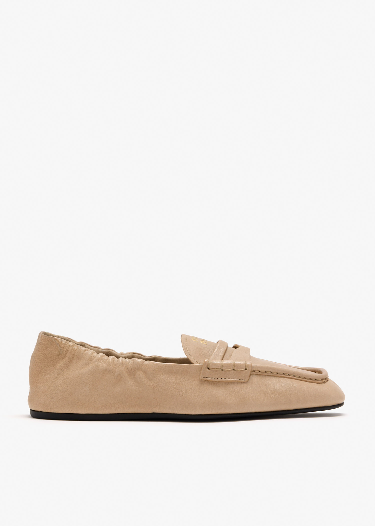 Ruches nappa leather loafers, Beige
Ruches nappa leather loafers, Beige