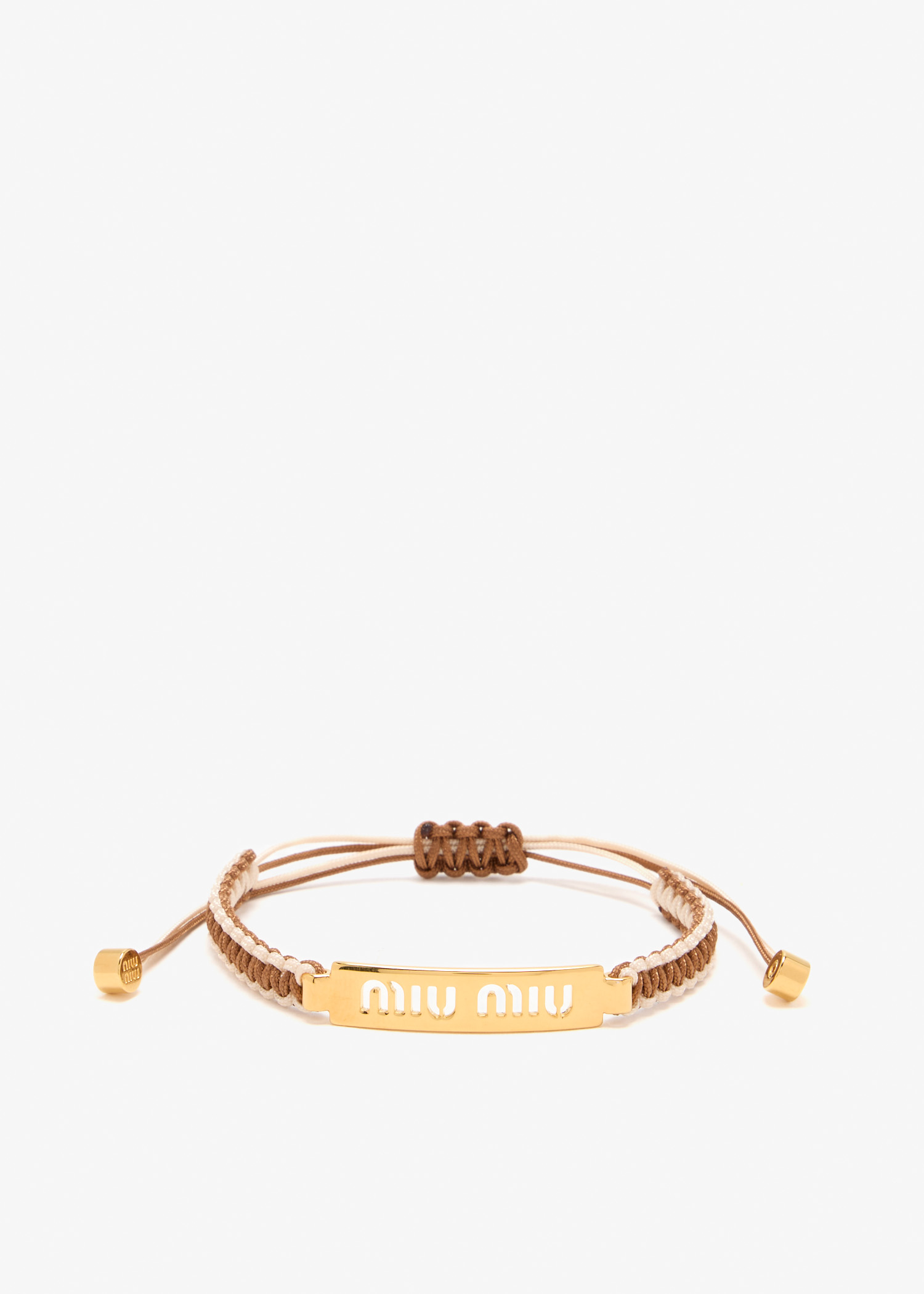 Cotton and metal bracelet, Brown
Cotton and metal bracelet, Brown