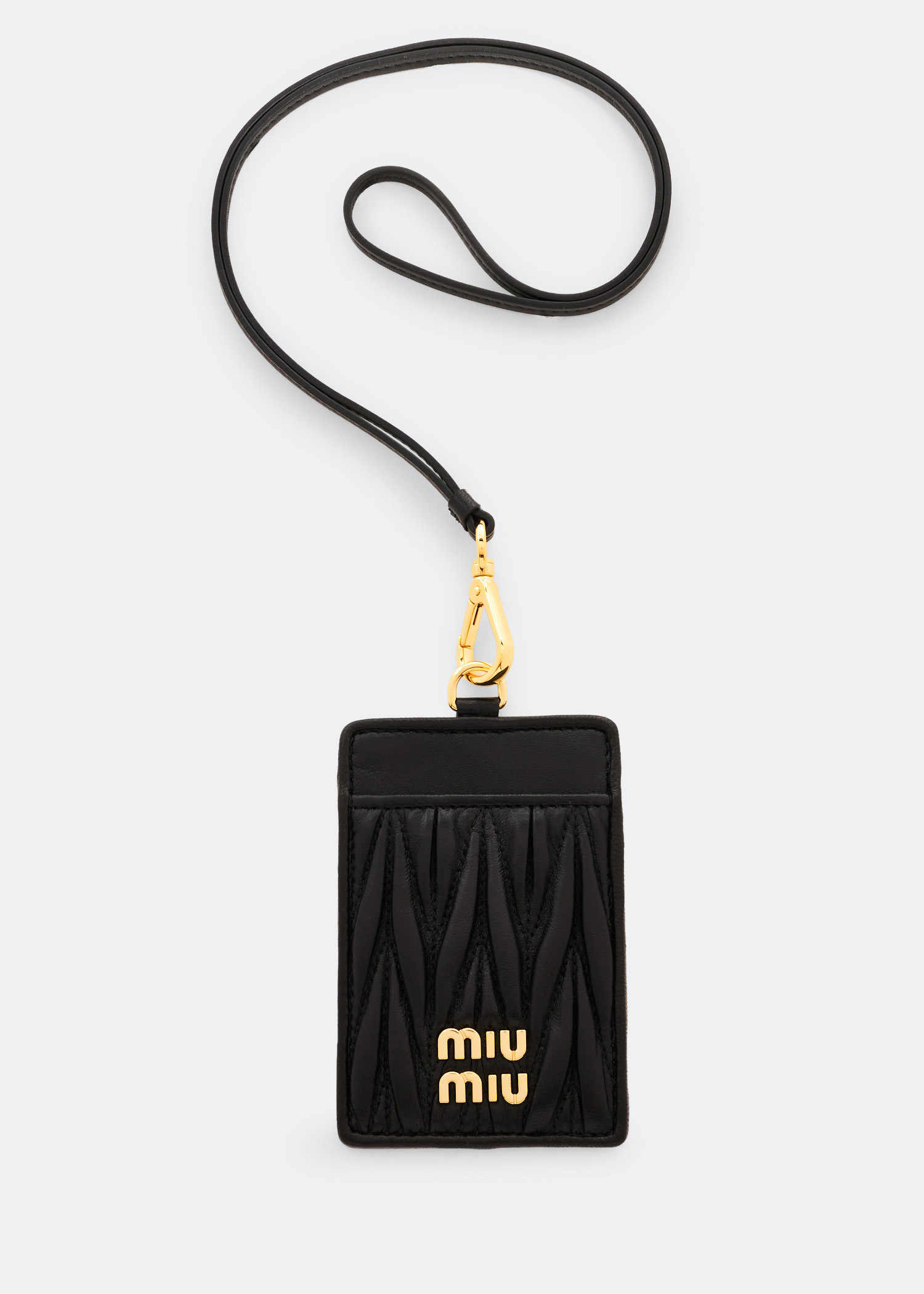 Matelassé leather badge holder, Black
Matelassé leather badge holder, Black