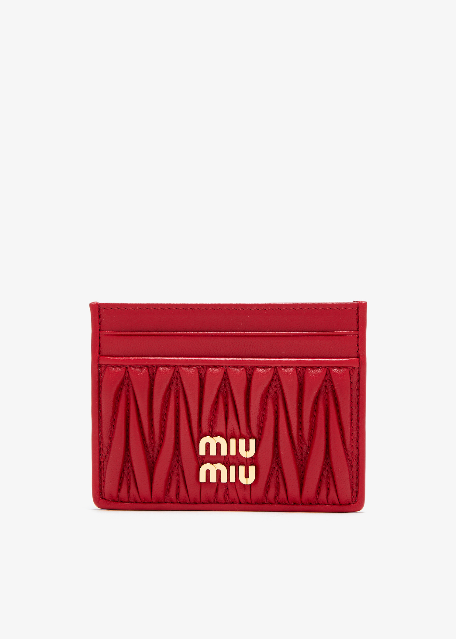 Matelassé leather card holder, Red
Matelassé leather card holder, Red
