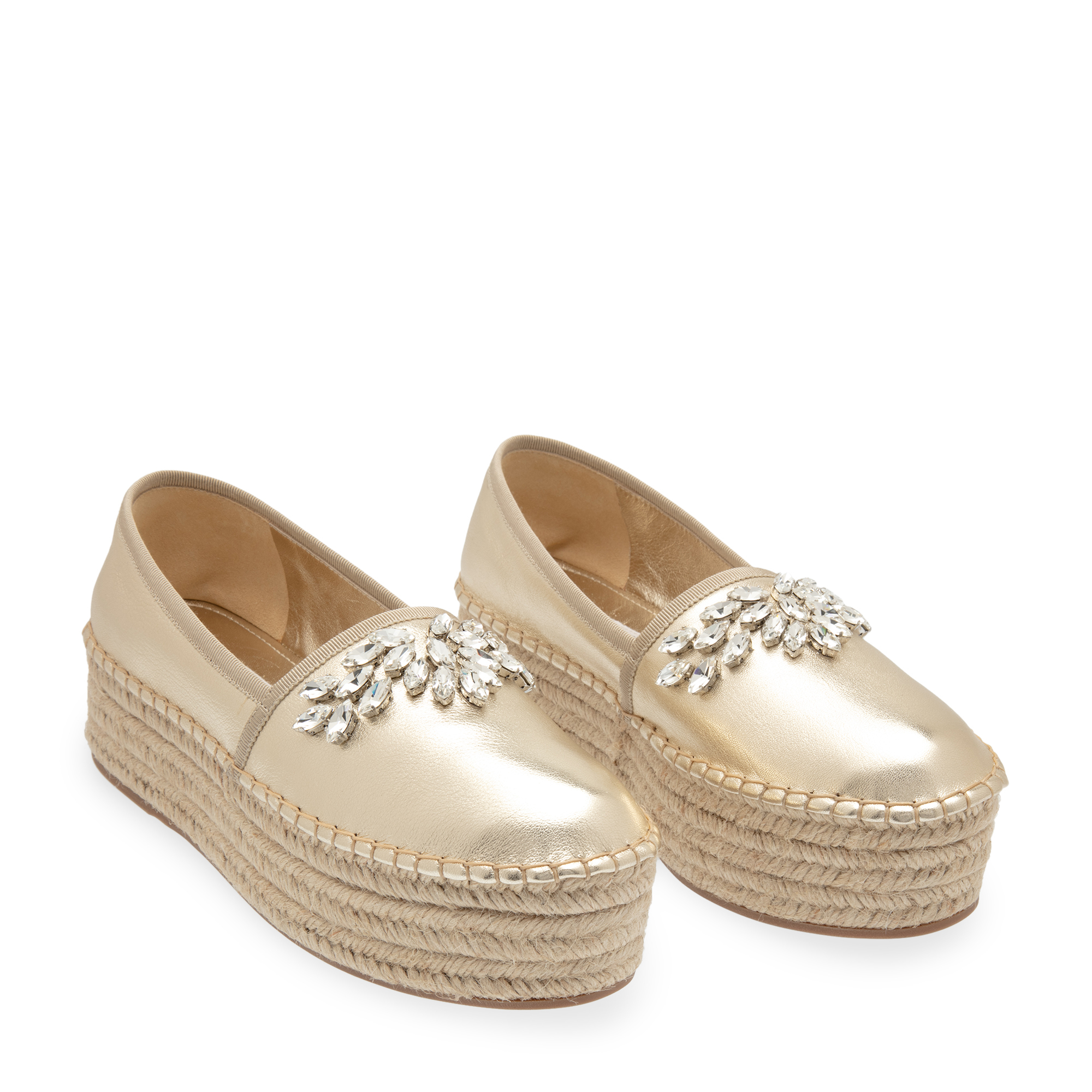 Denim espadrilles, Gold