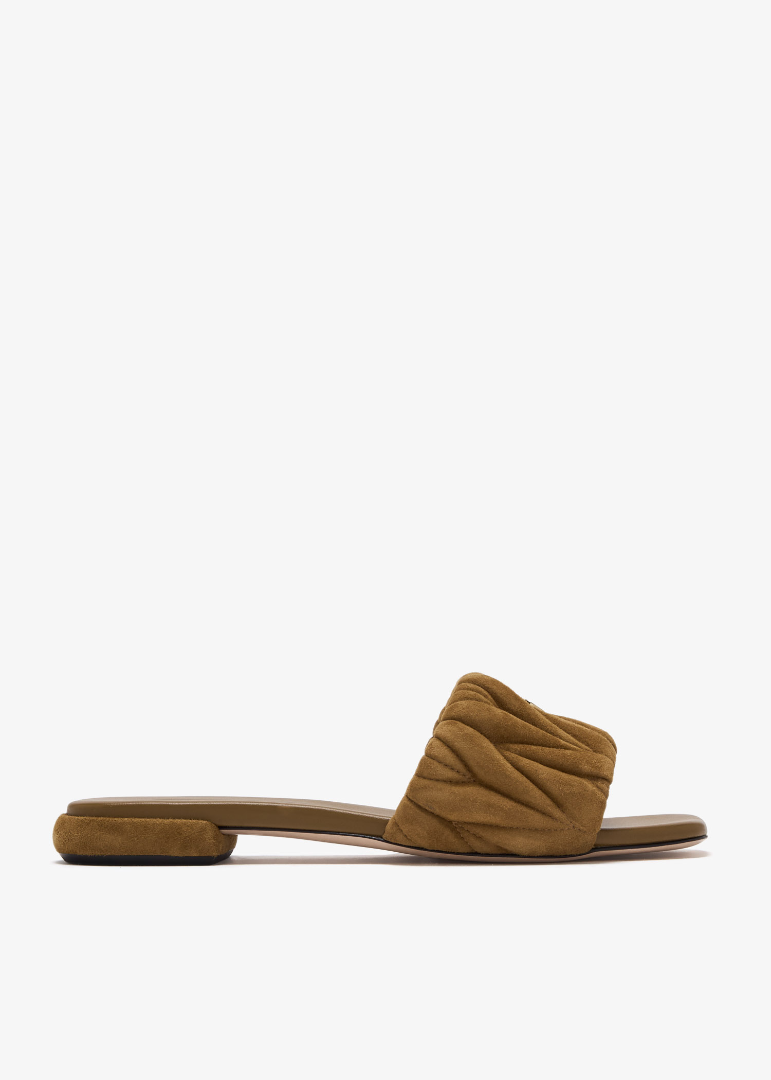 Matelassé suede slide sandals, Beige
Matelassé suede slide sandals, Beige