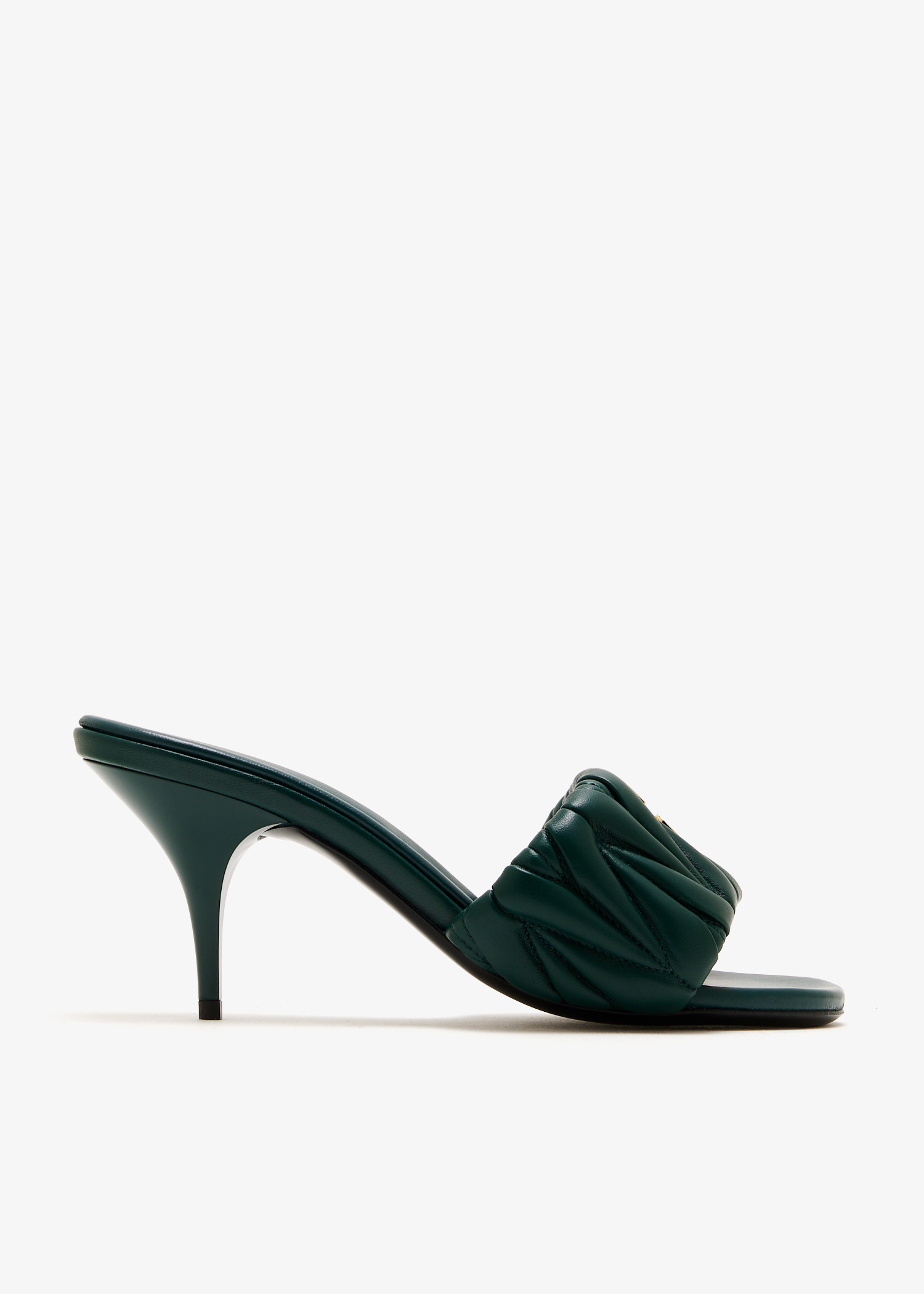Matelassé nappa leather mules, Green
Matelassé nappa leather mules, Green