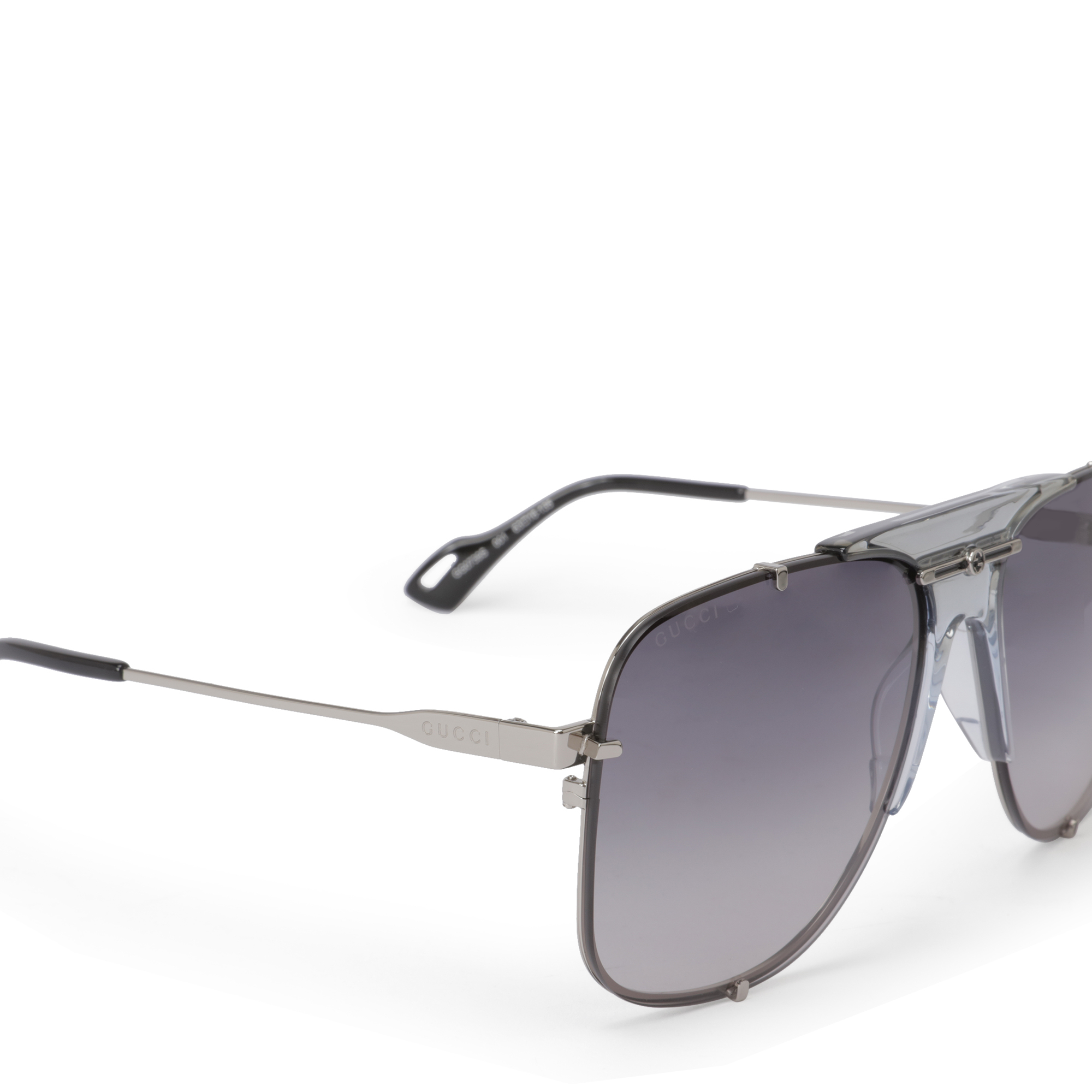 Square aviator-frame sunglasses, Black
