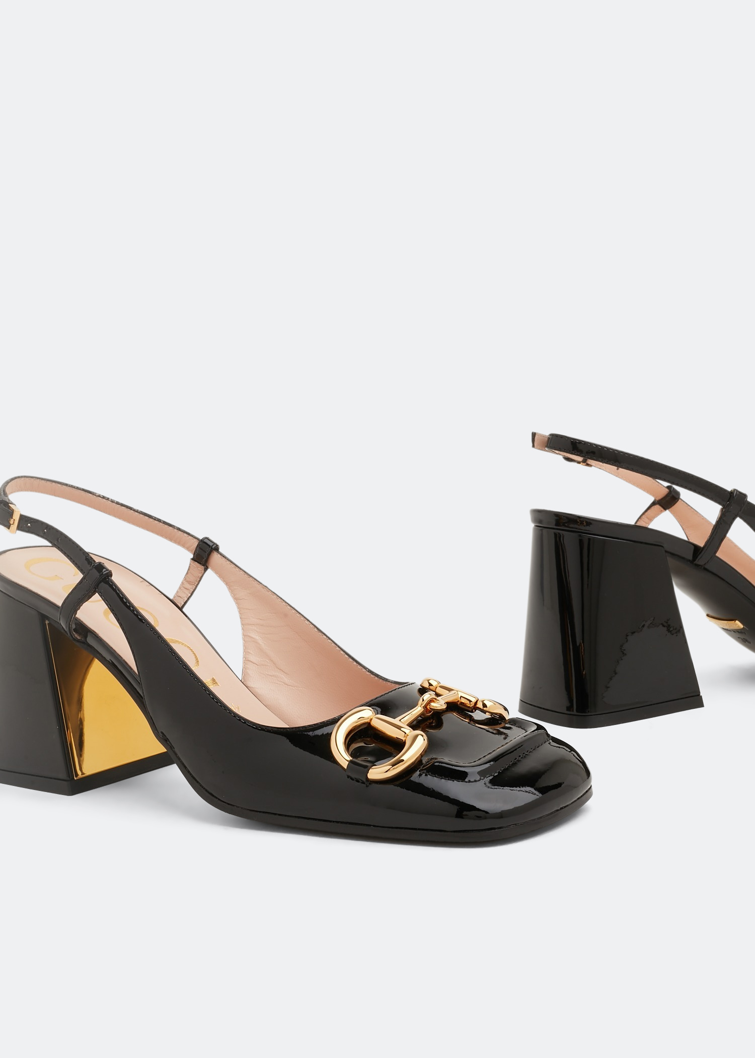 Horsebit sling-back pumps, Black
