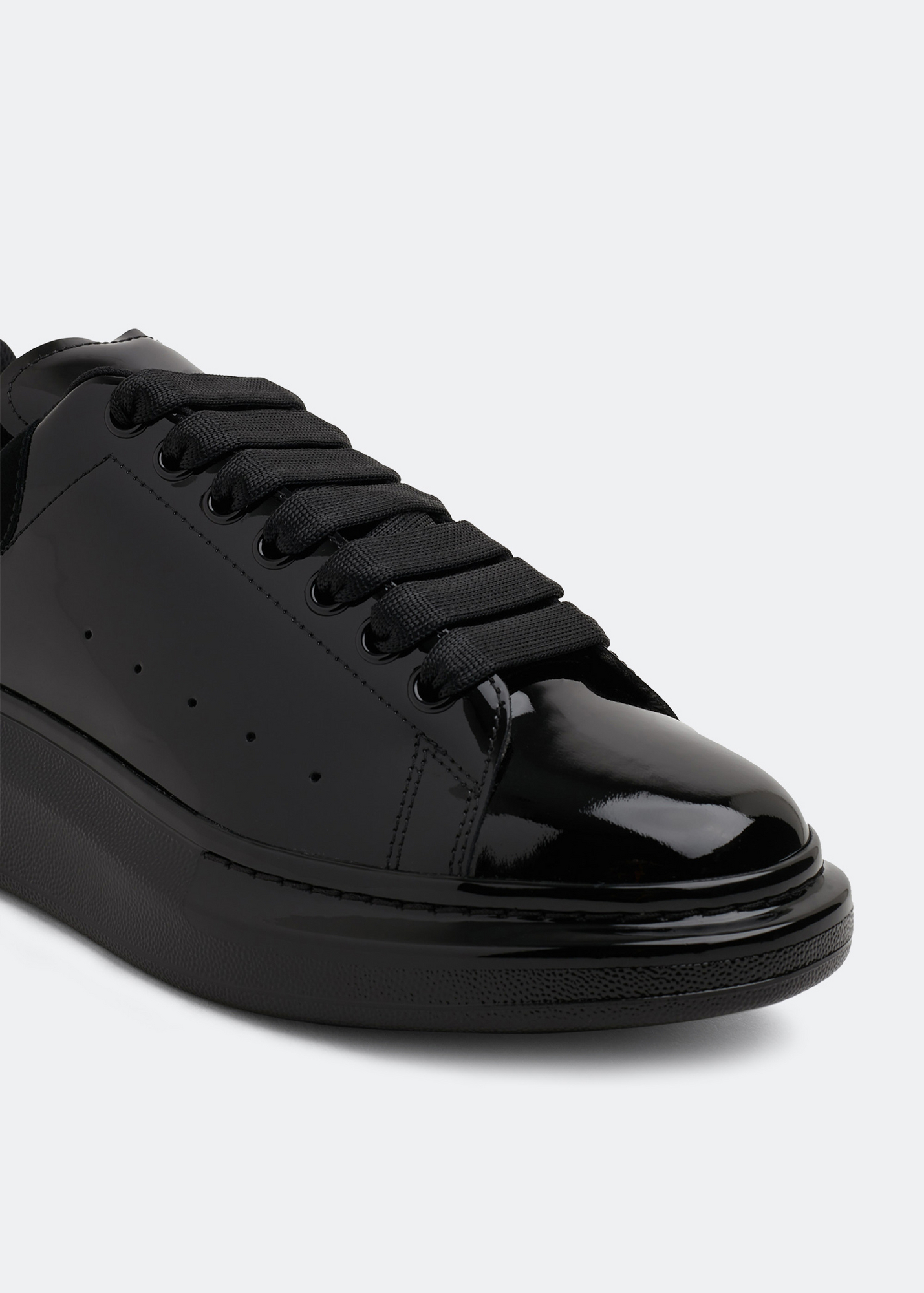 Oversized patent leather sneakers, Black