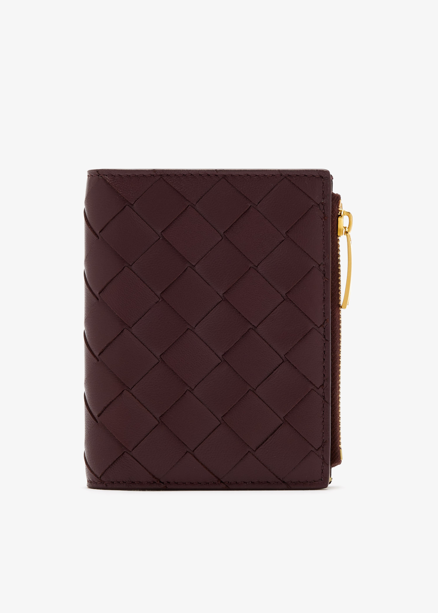 Intrecciato small bi-fold wallet, Burgundy
Intrecciato small bi-fold wallet, Burgundy