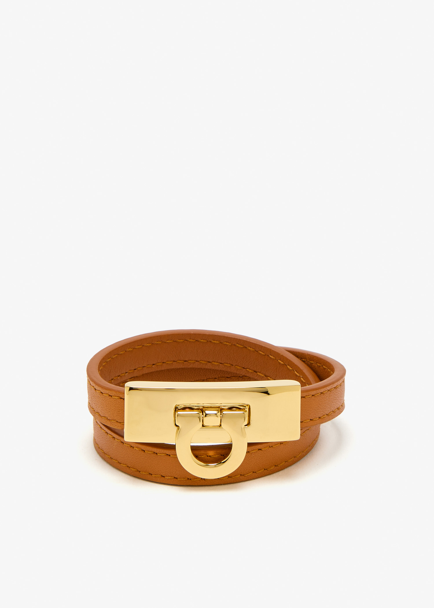 Gancini double twist bracelet, Brown
Gancini double twist bracelet, Brown