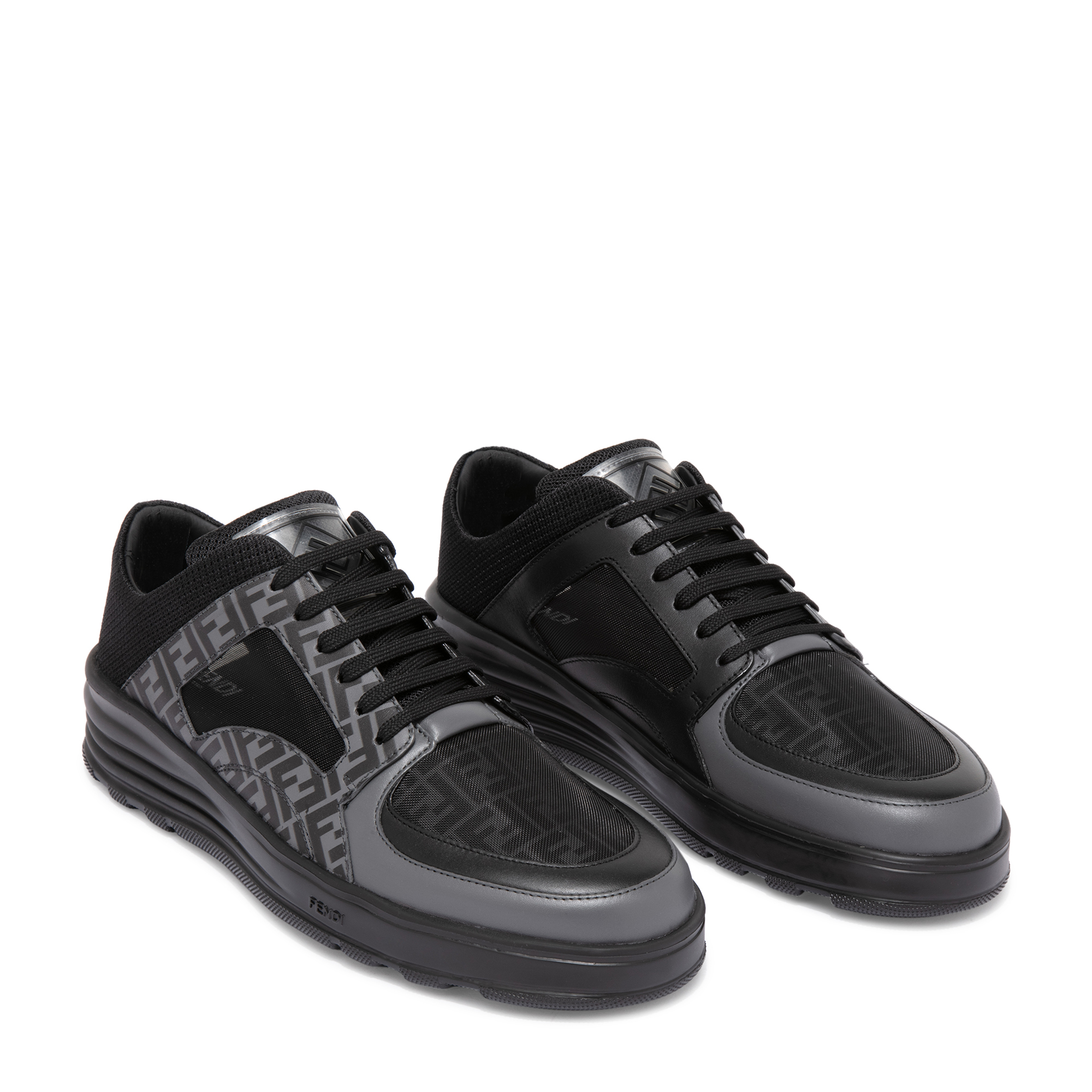 FF leather sneakers, Black
