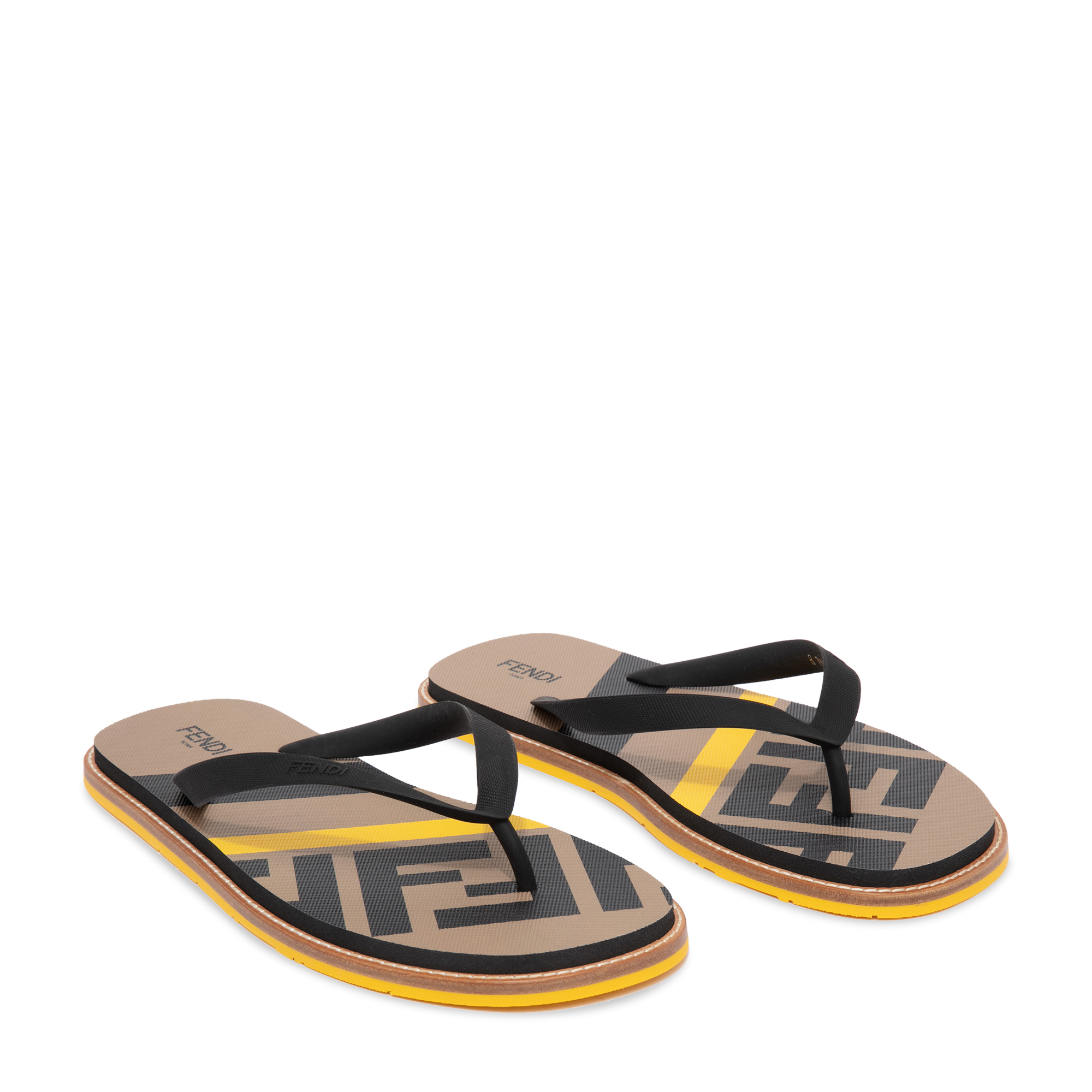 Logo print flip flops, Black