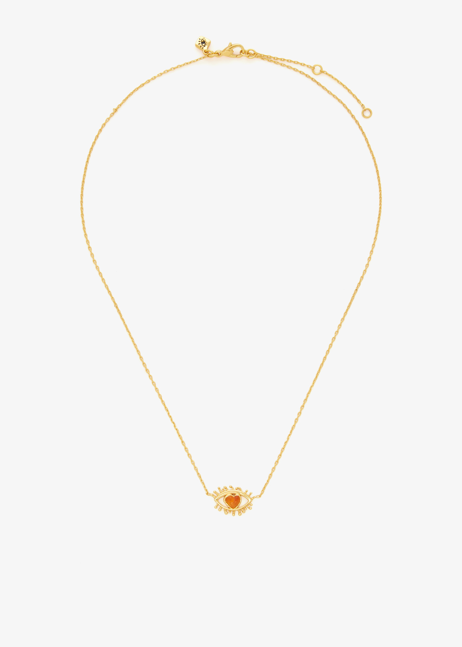 Carnelian Heart Eyes pendant, Gold
Carnelian Heart Eyes pendant, Gold