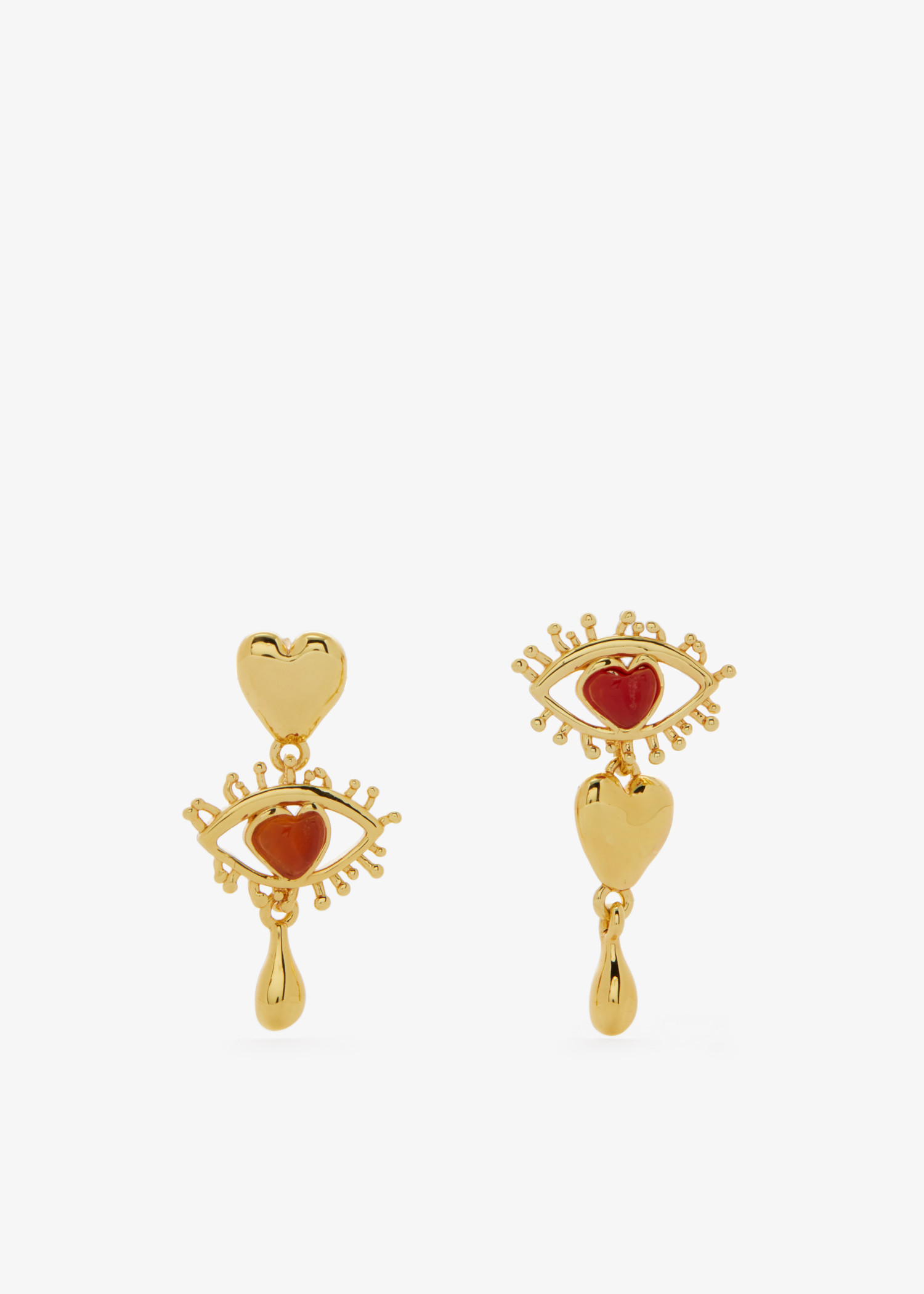 Carnelian Eye Heart drop earrings, Gold
Carnelian Eye Heart drop earrings, Gold