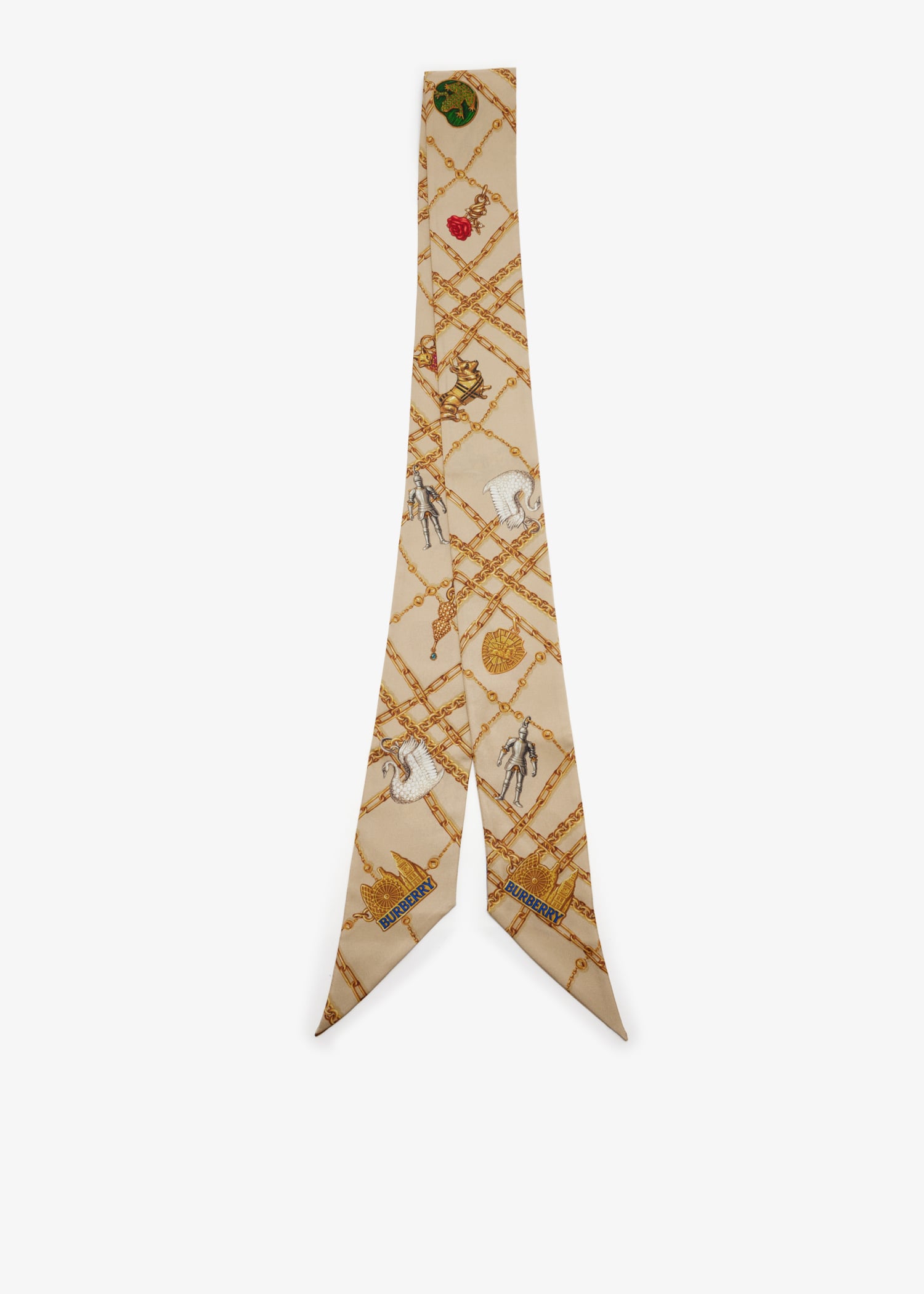 Skinny Check Charm silk scarf, Beige
Skinny Check Charm silk scarf, Beige