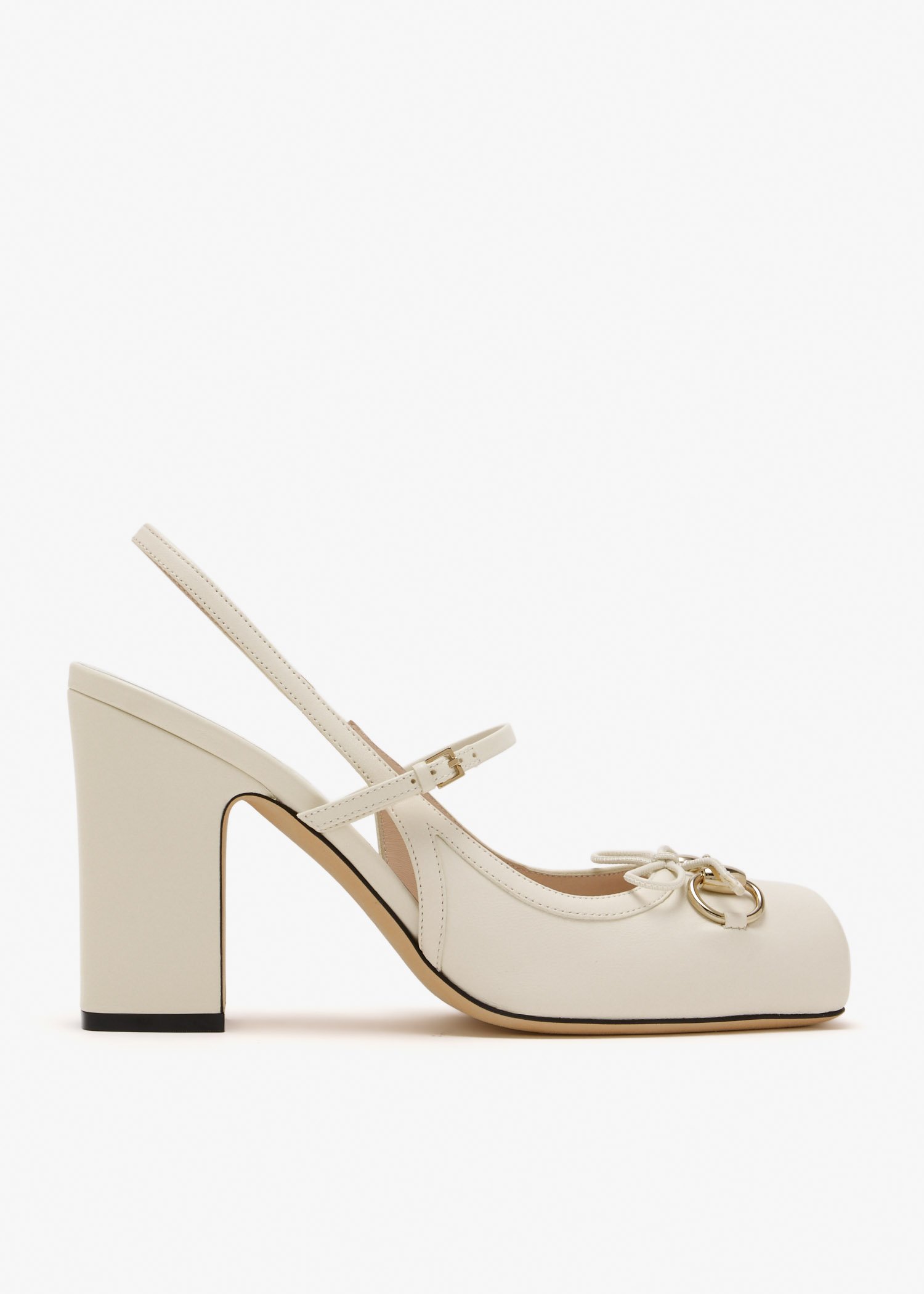 Horsebit 95 slingback pumps, White
Horsebit 95 slingback pumps, White