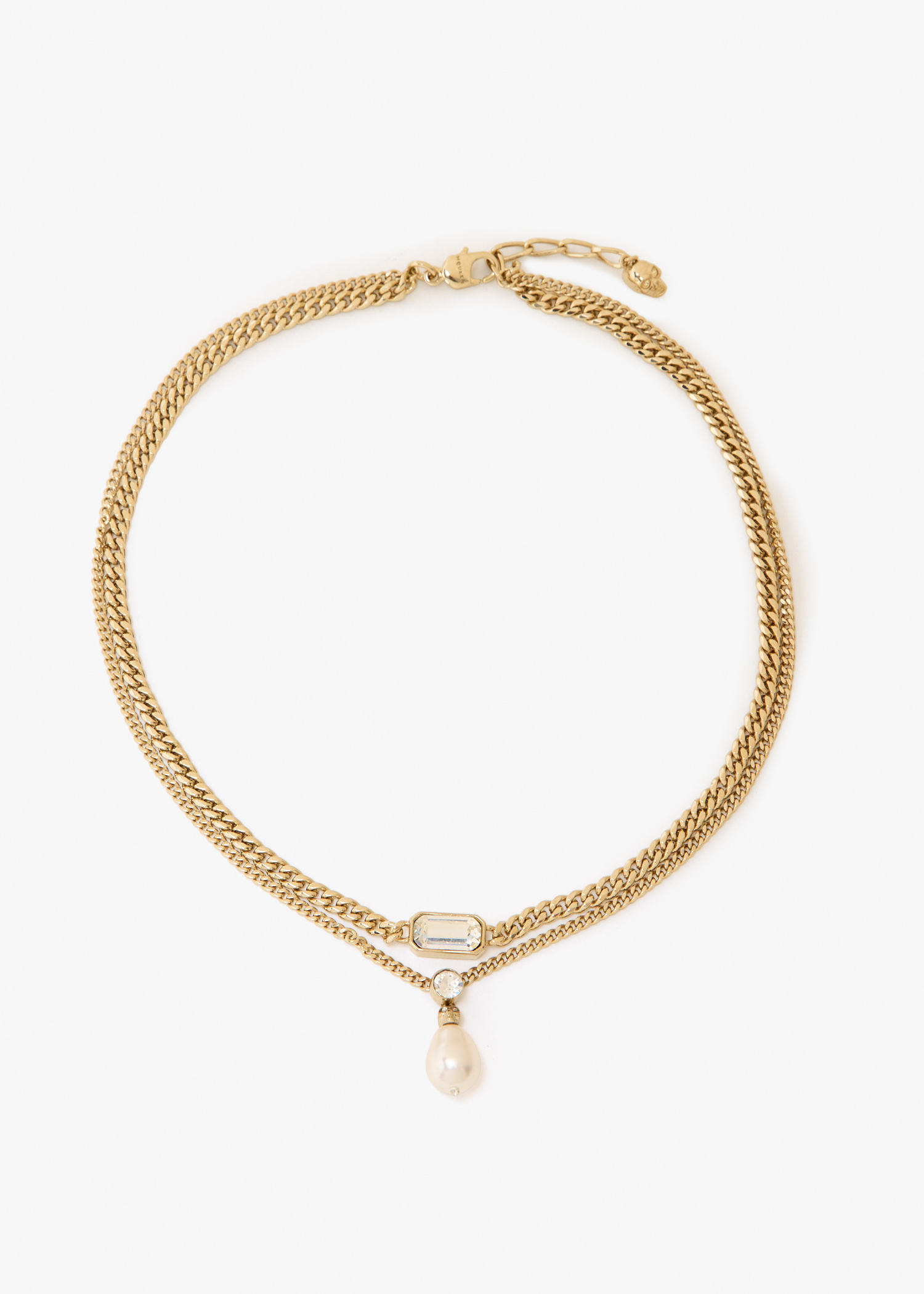 Skull & Crystal necklace, Gold
Skull & Crystal necklace, Gold