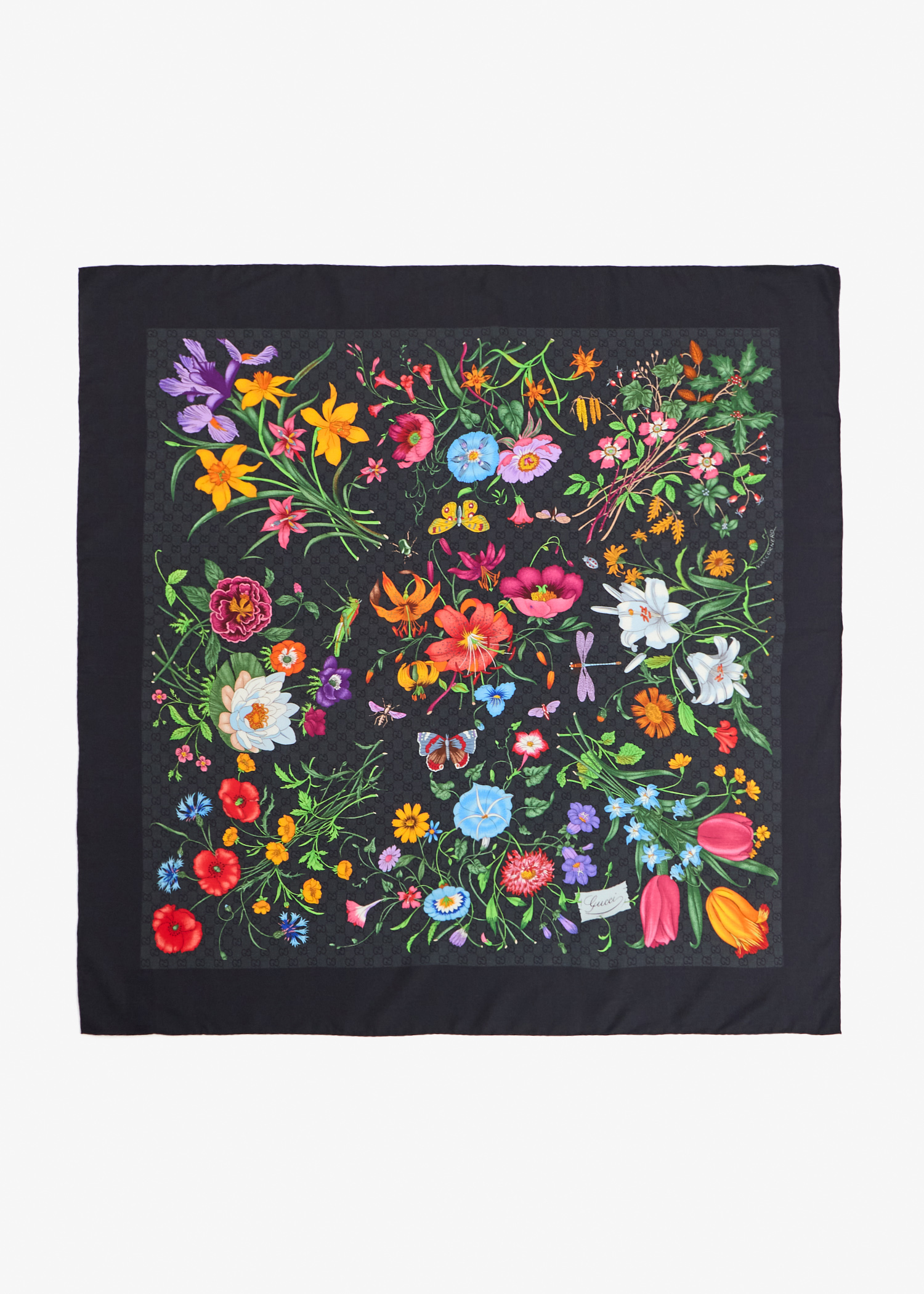 GG wool silk shawl, Printed
GG wool silk shawl, Printed