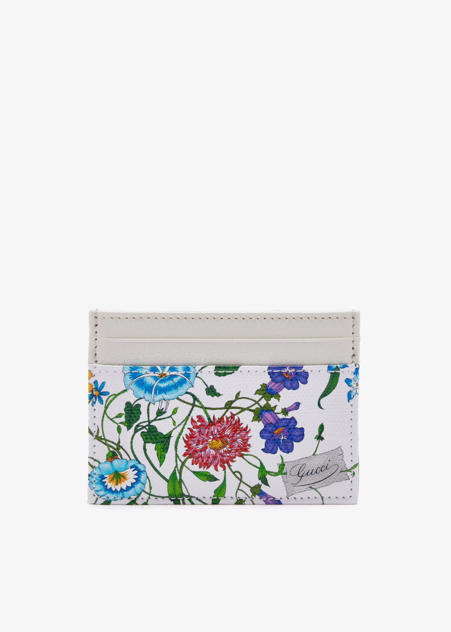 Flora-motif card case, White
Flora-motif card case, White
