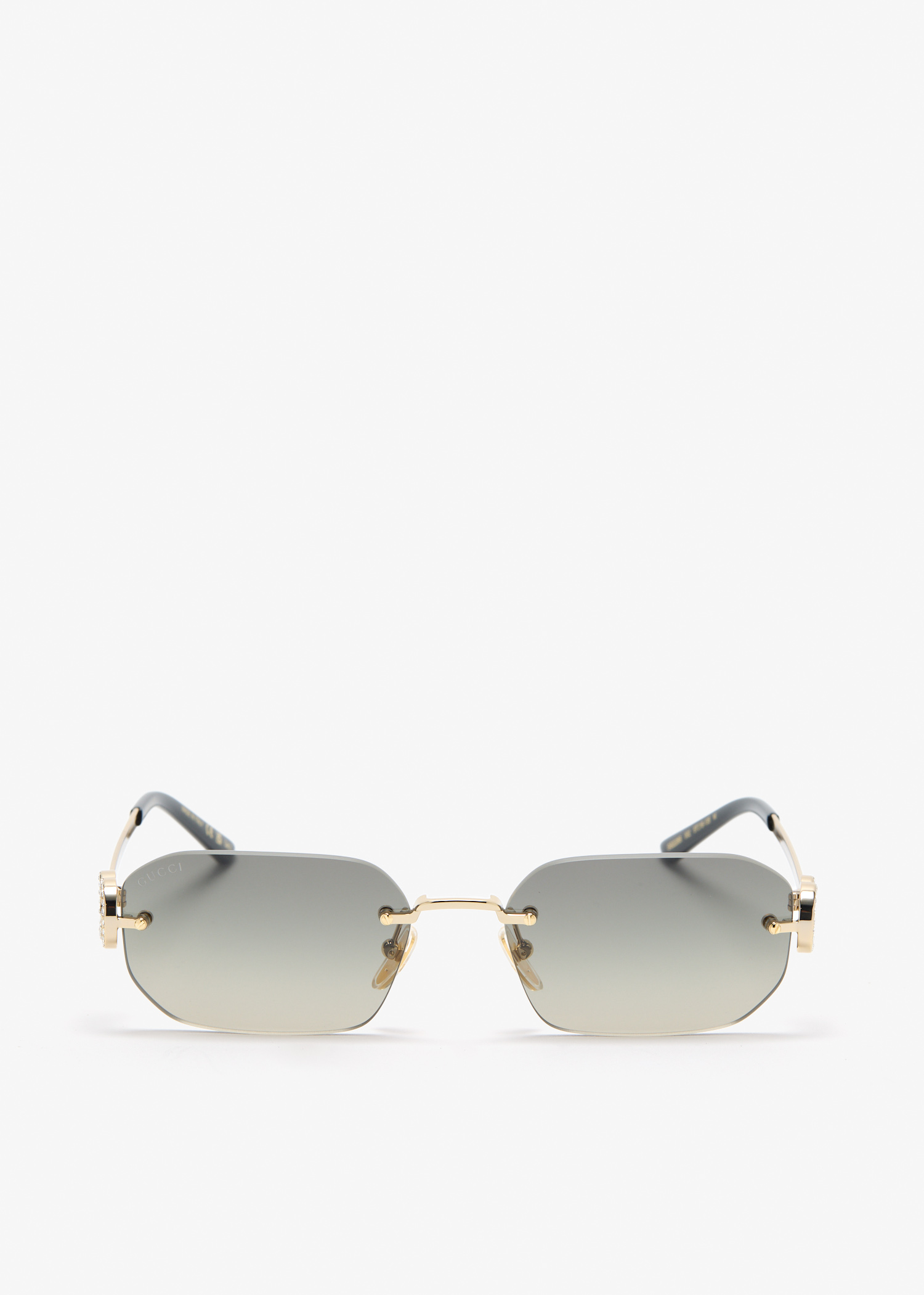 Rimless rectangular sunglasses, Gold