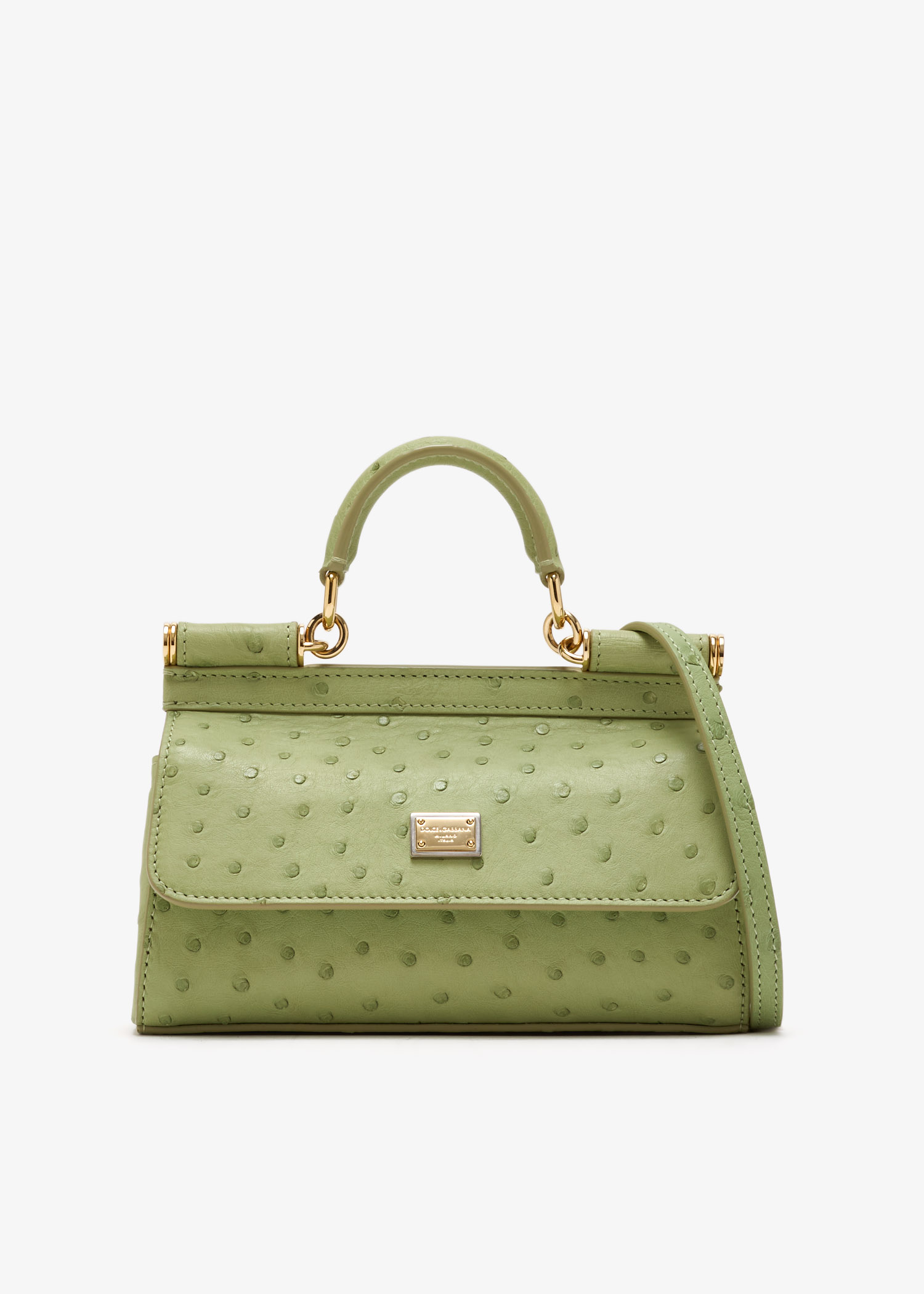 Small Sicily ostrich leather bag, Green
Small Sicily ostrich leather bag, Green