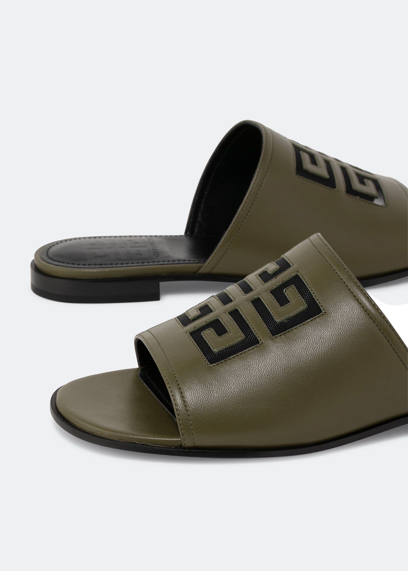 4G nappa leather mules, Green
