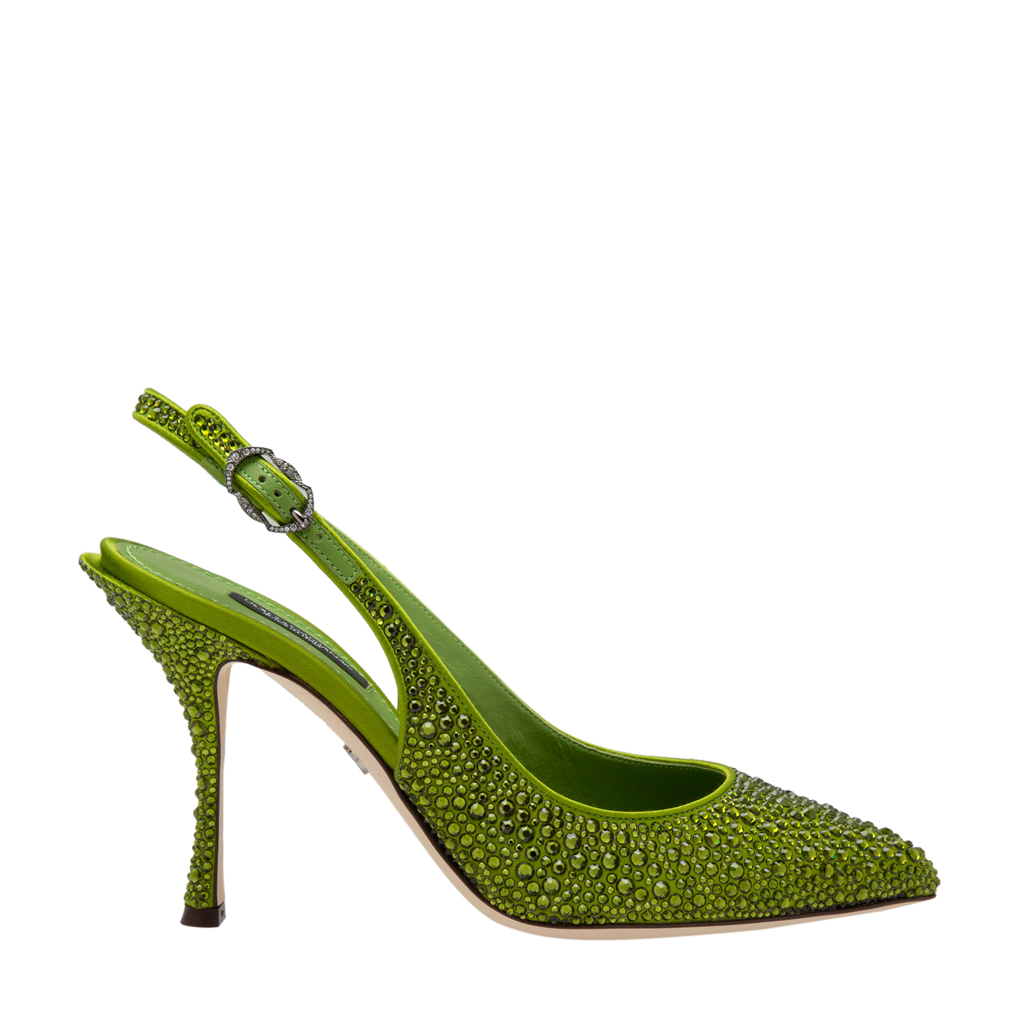 Embellished slingback pumps, Green