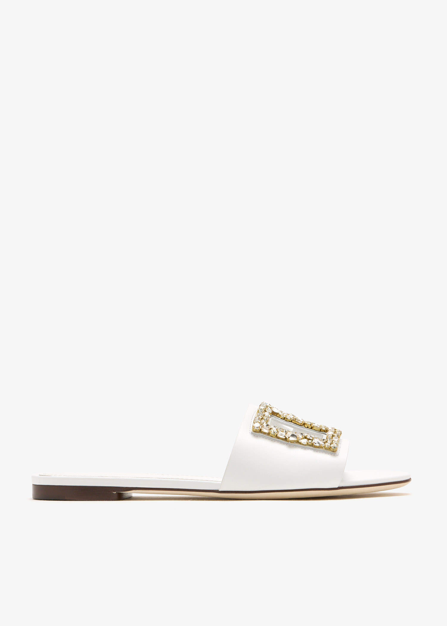 DG embellished slide sandals, White
DG embellished slide sandals, White