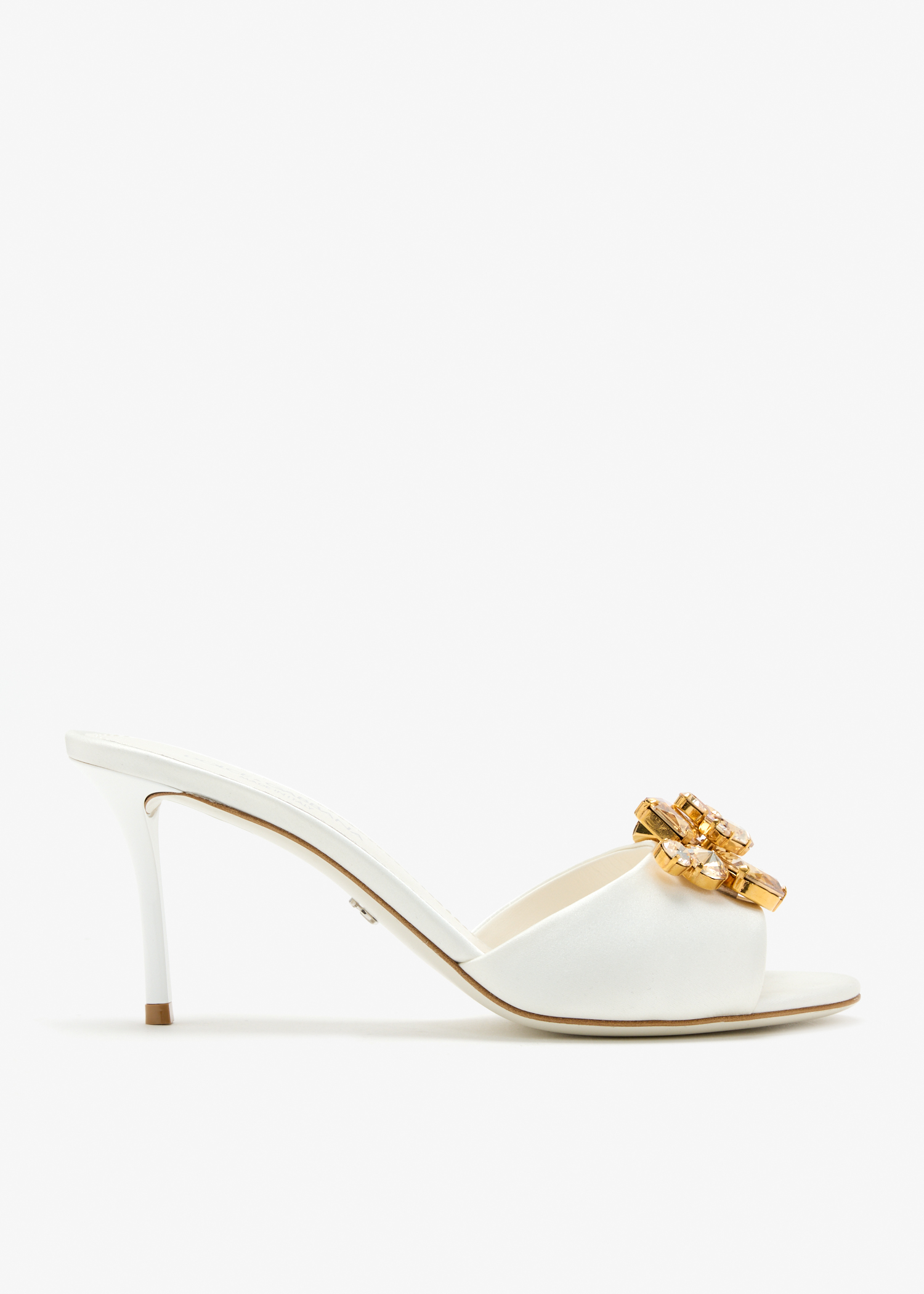 Crystal satin mules, White
Crystal satin mules, White